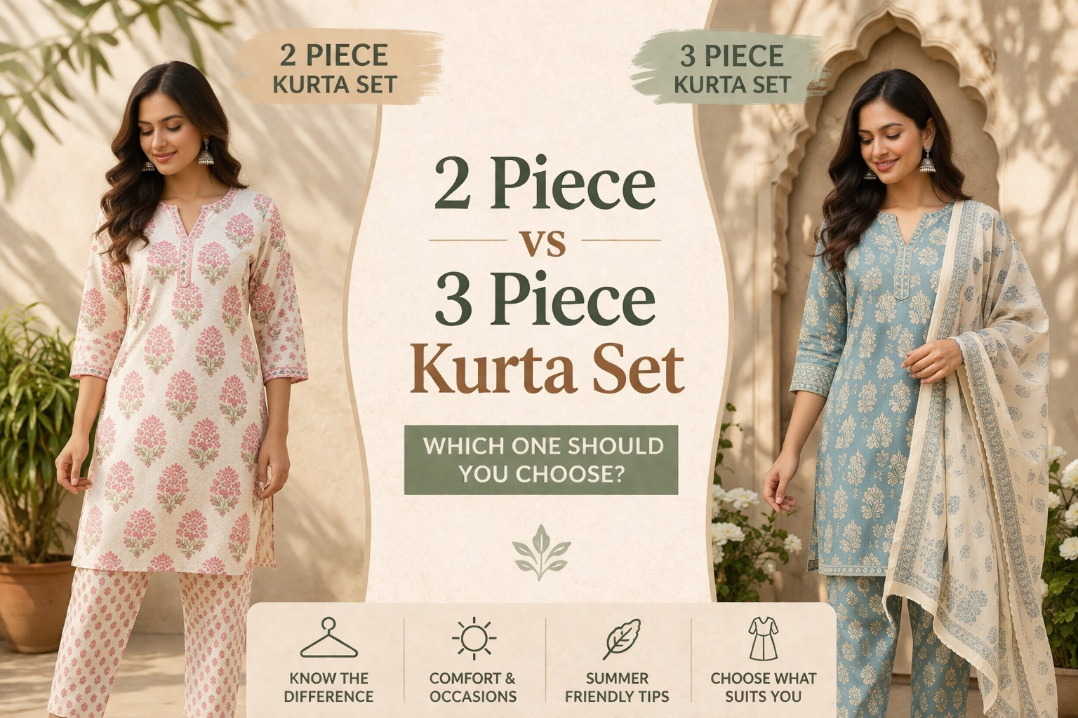 2 Piece vs 3 Piece Kurta Set: Which One Should You Choose?