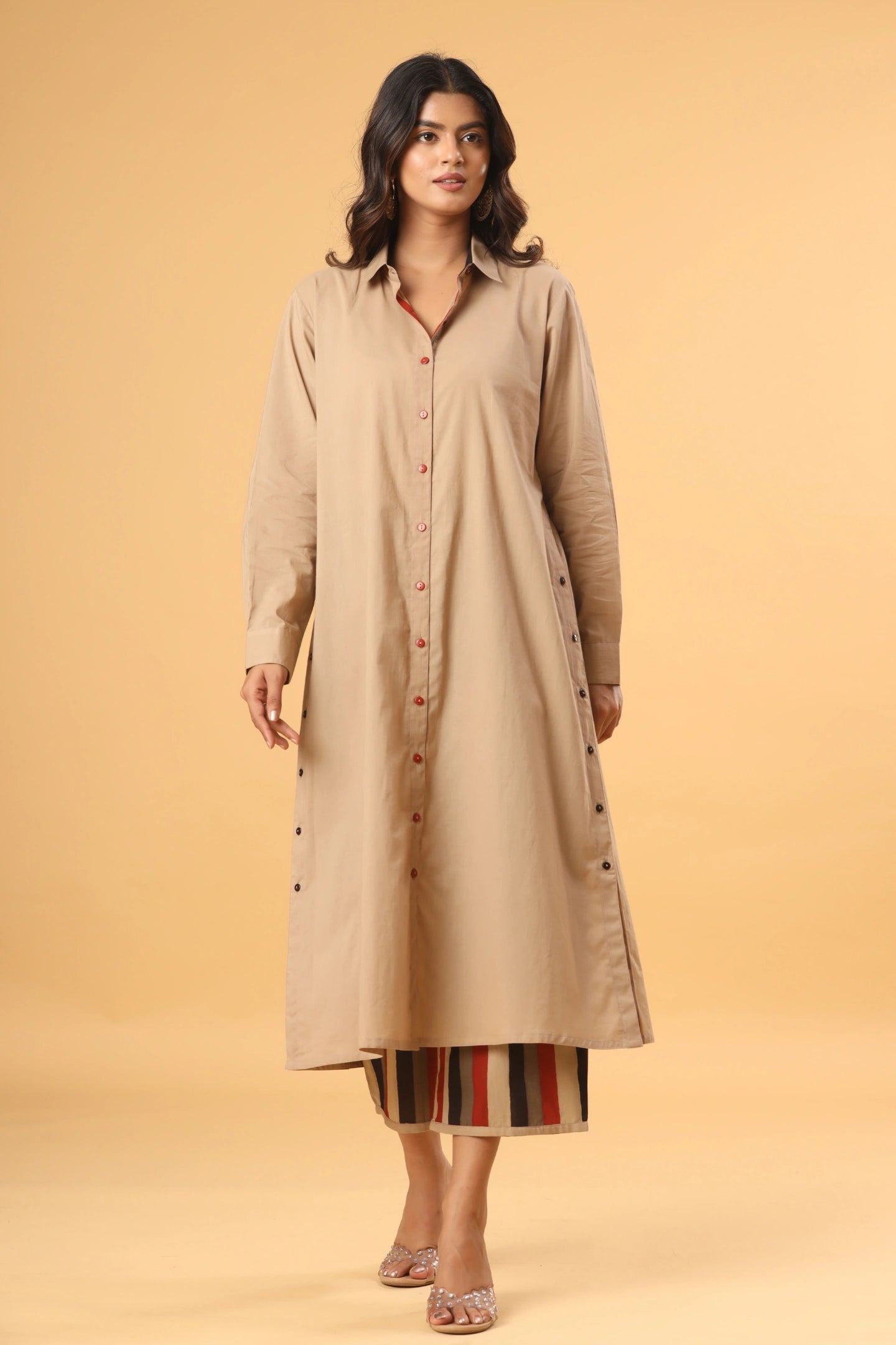 Ruhani (Chikoo) Shirt Kurta (Pants included)