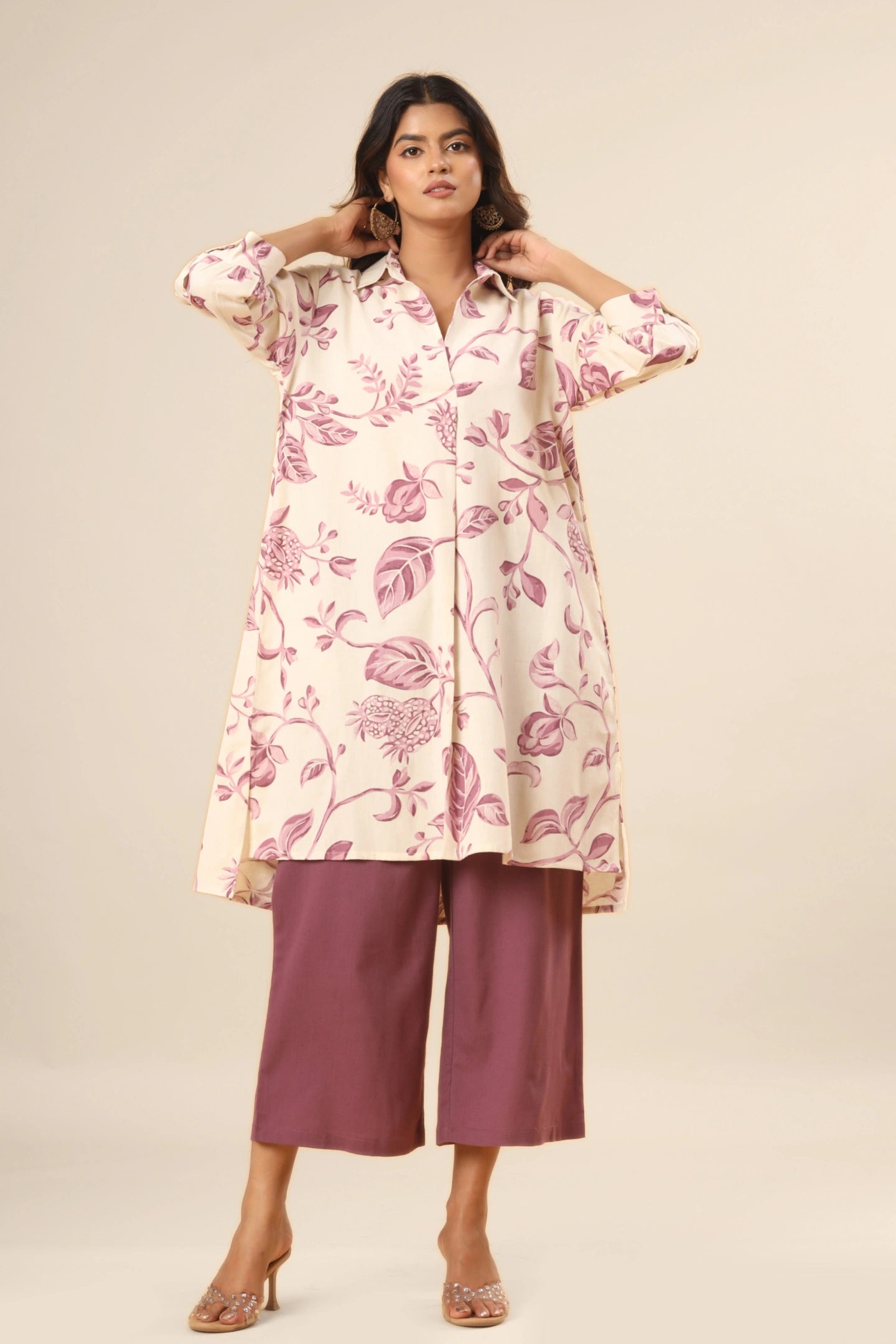 Gulnaar Floral A-Line Kurti (Pants included)