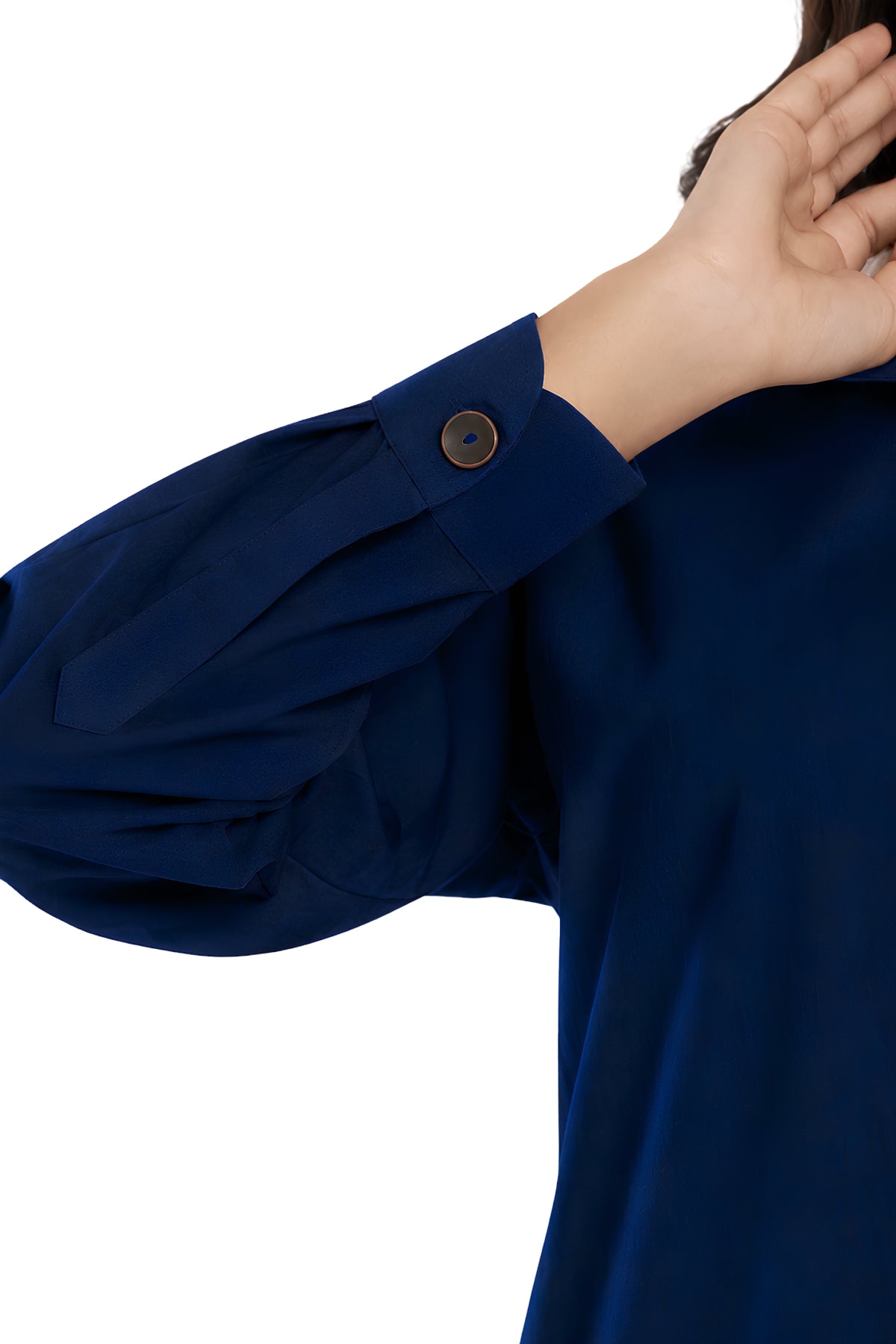 Cotton Poplin Shirt Dress (Blue)