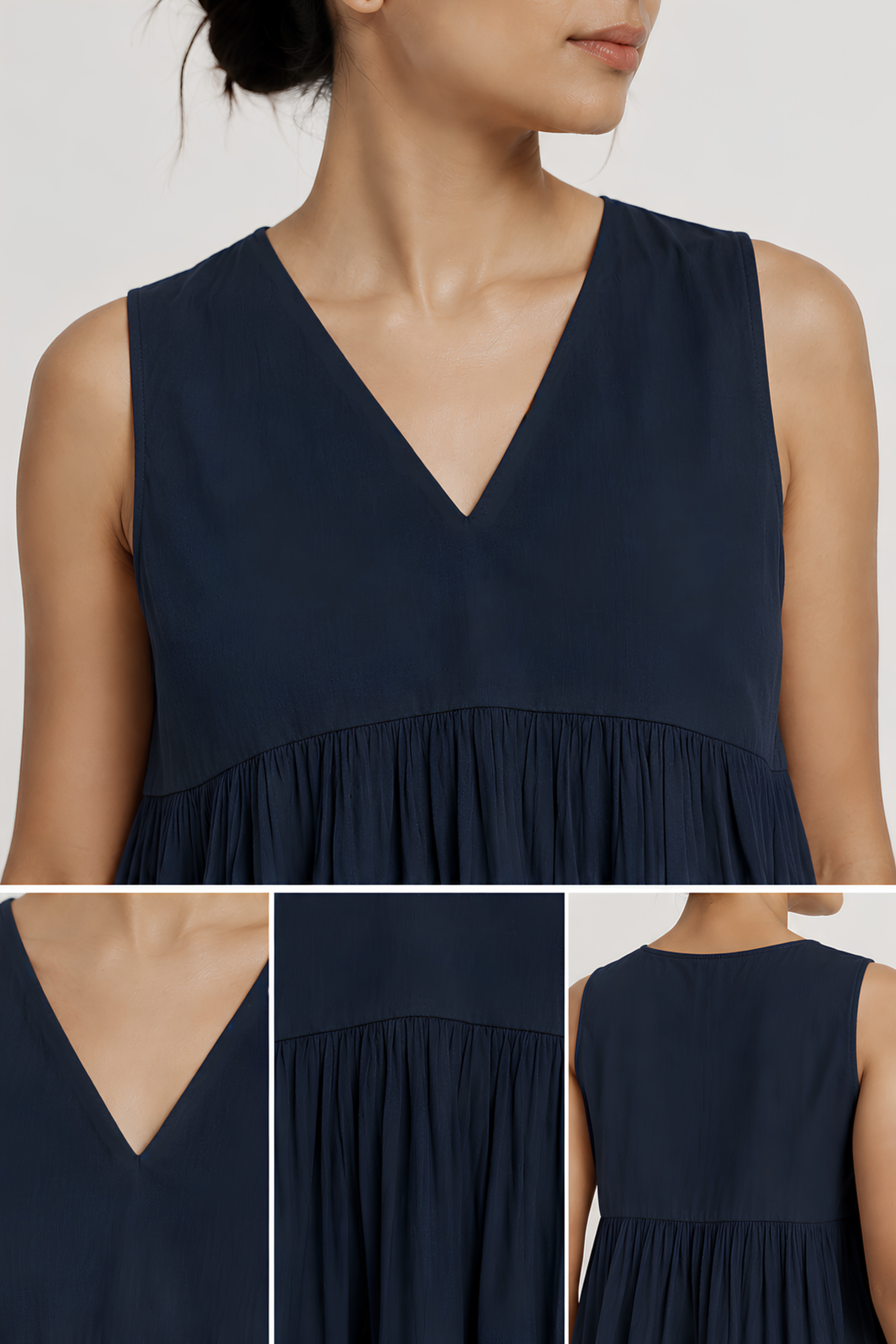 Gather Cotton Top (Blue)
