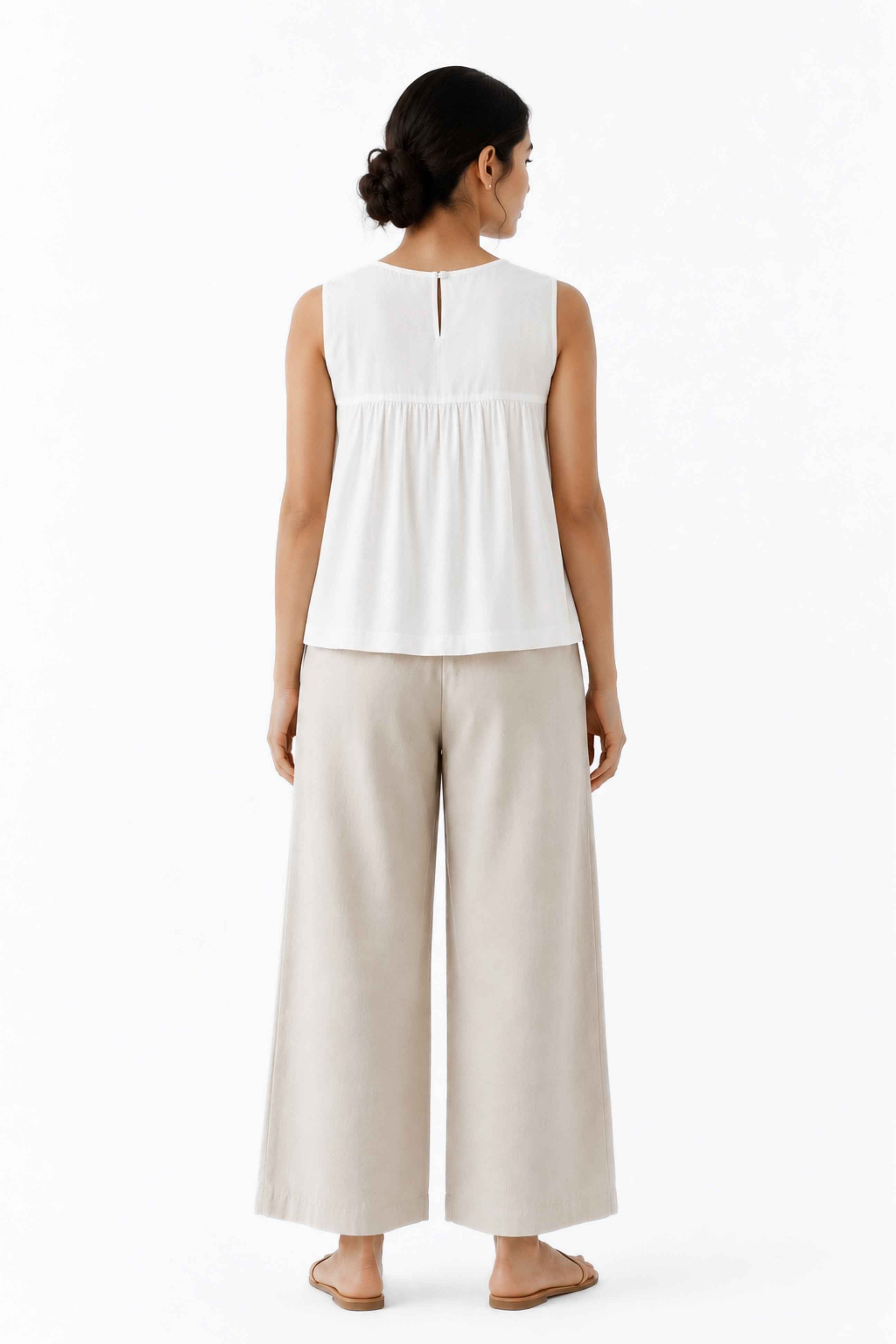 Gather Cotton Top (White)