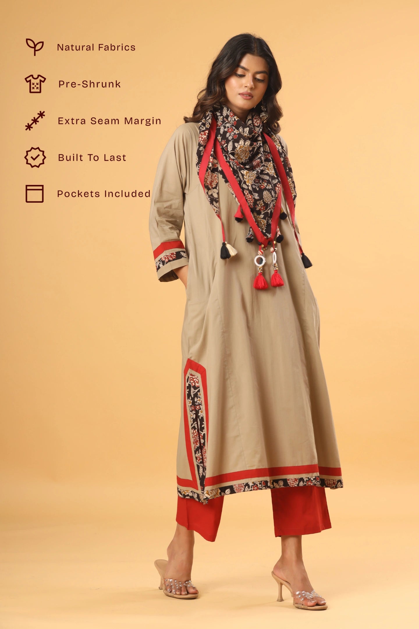 Laal Kinara (Pants and stole included)