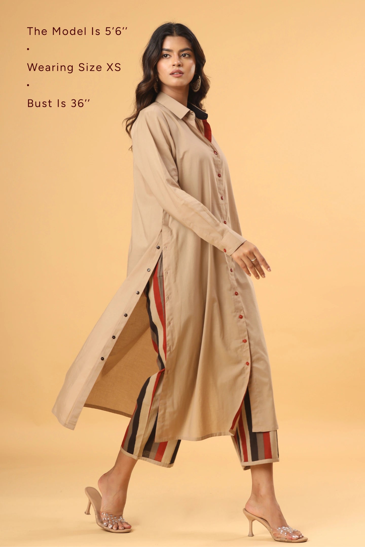 Ruhani (Chikoo) Shirt Kurta (Pants included)