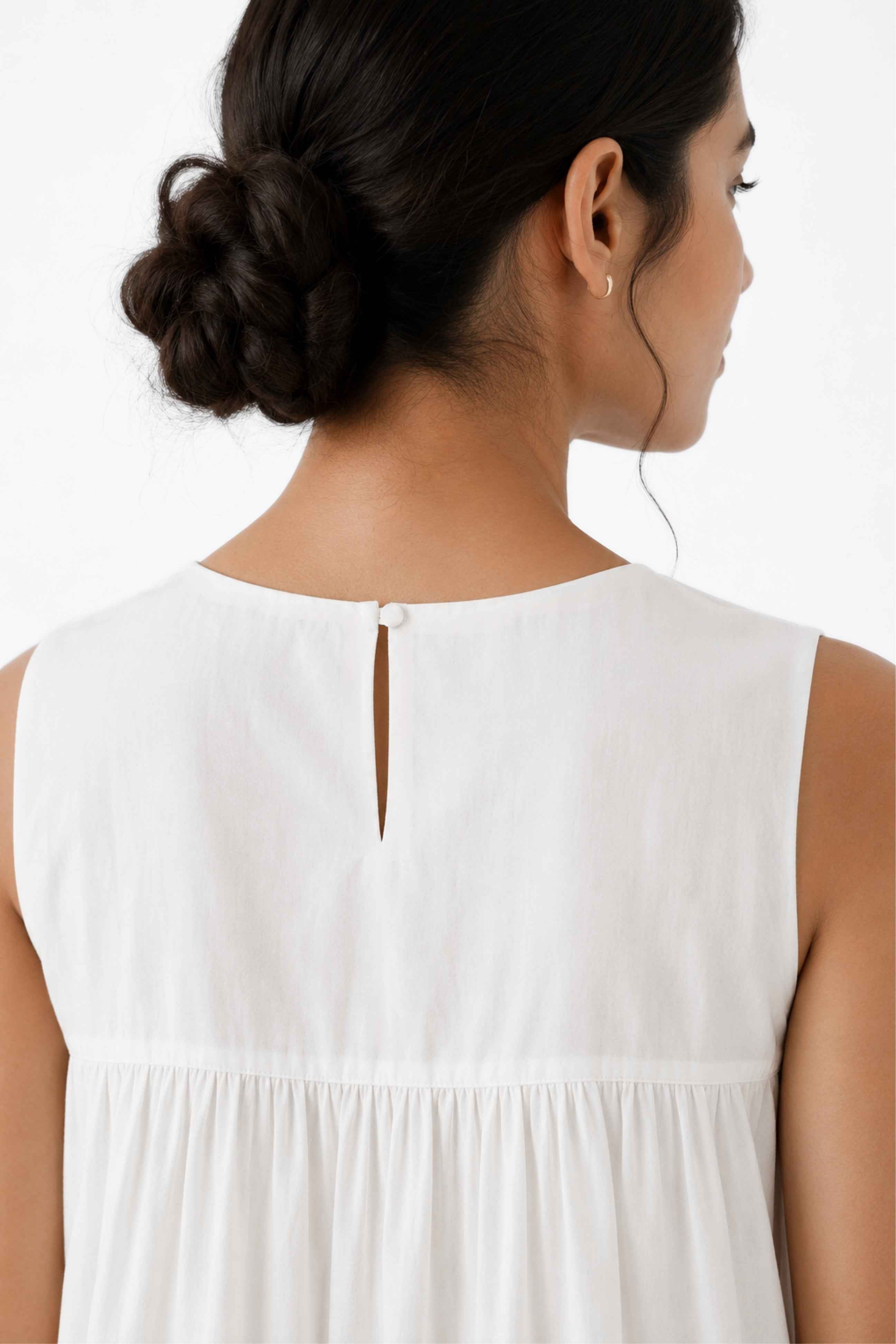 Gather Cotton Top (White)