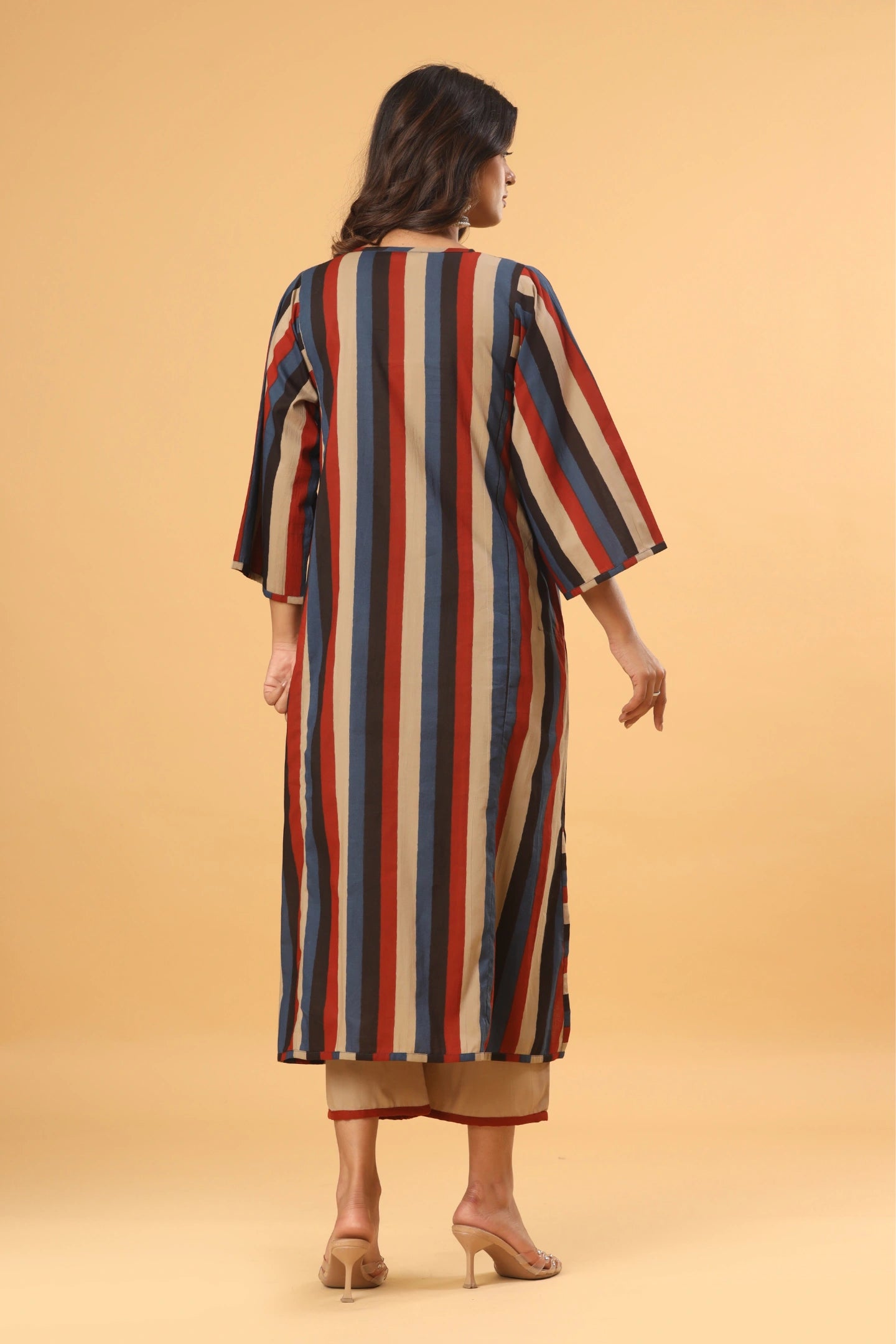Aarini Striped A-Line Kurta (Pants included)