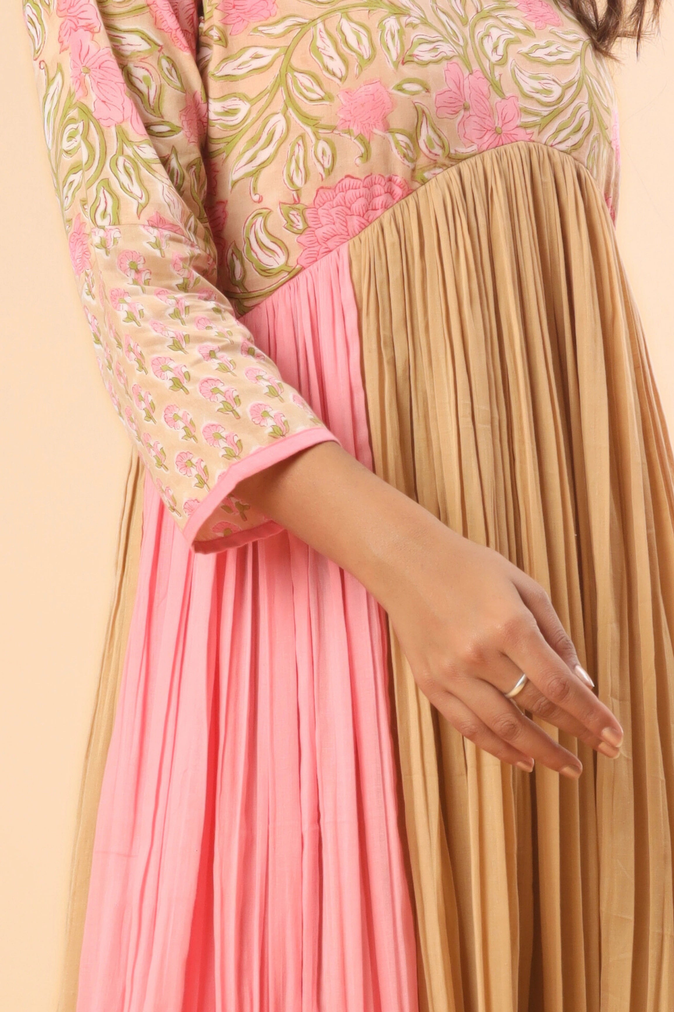 Gulnaar Panelled Pleated Kurta (Pants included)