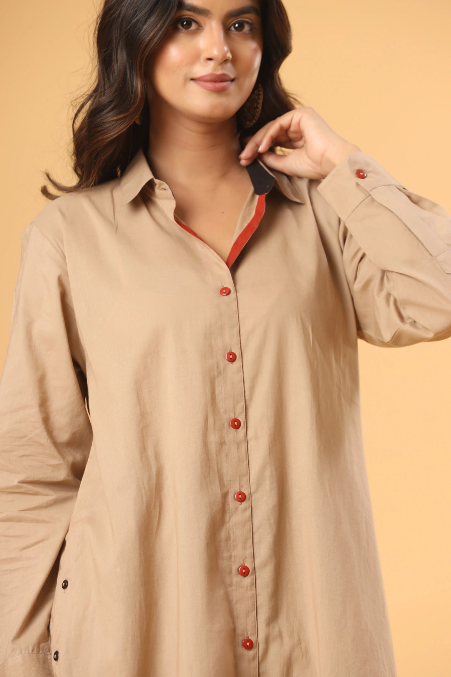 Ruhani (Chikoo) Shirt Kurta (Pants included)