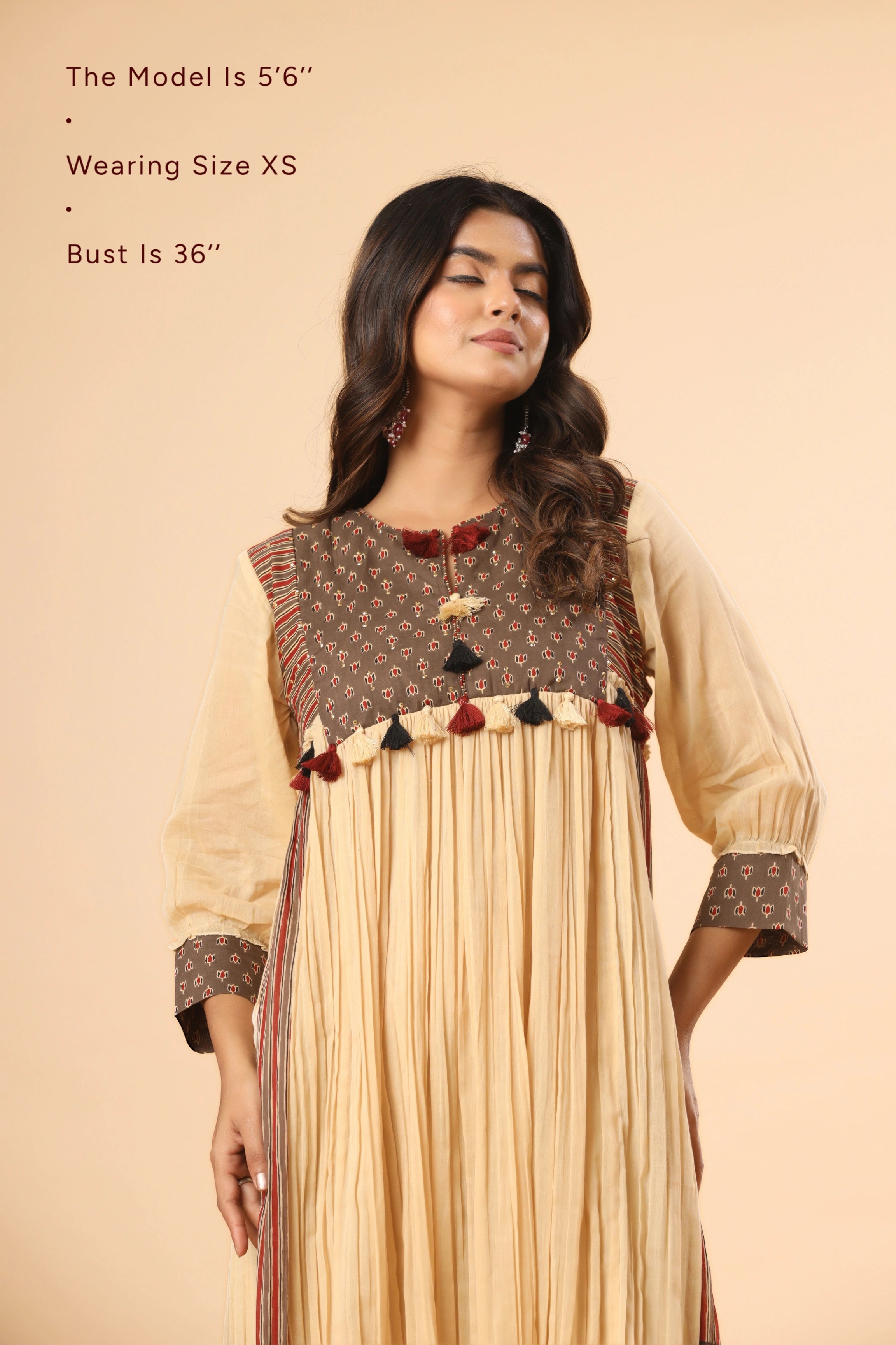 Viraasat Panelled Pleated Kurta (Pants included)