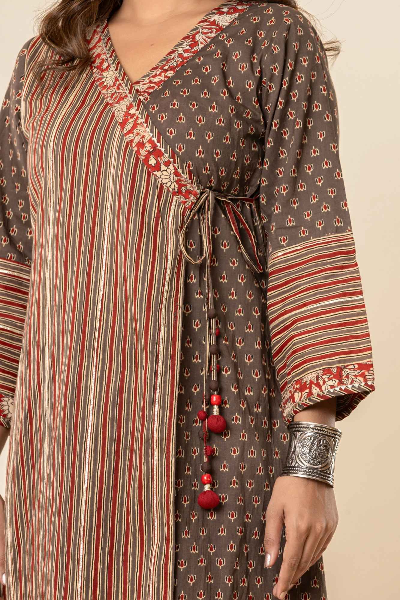Angrakha Cotton Kurta Set