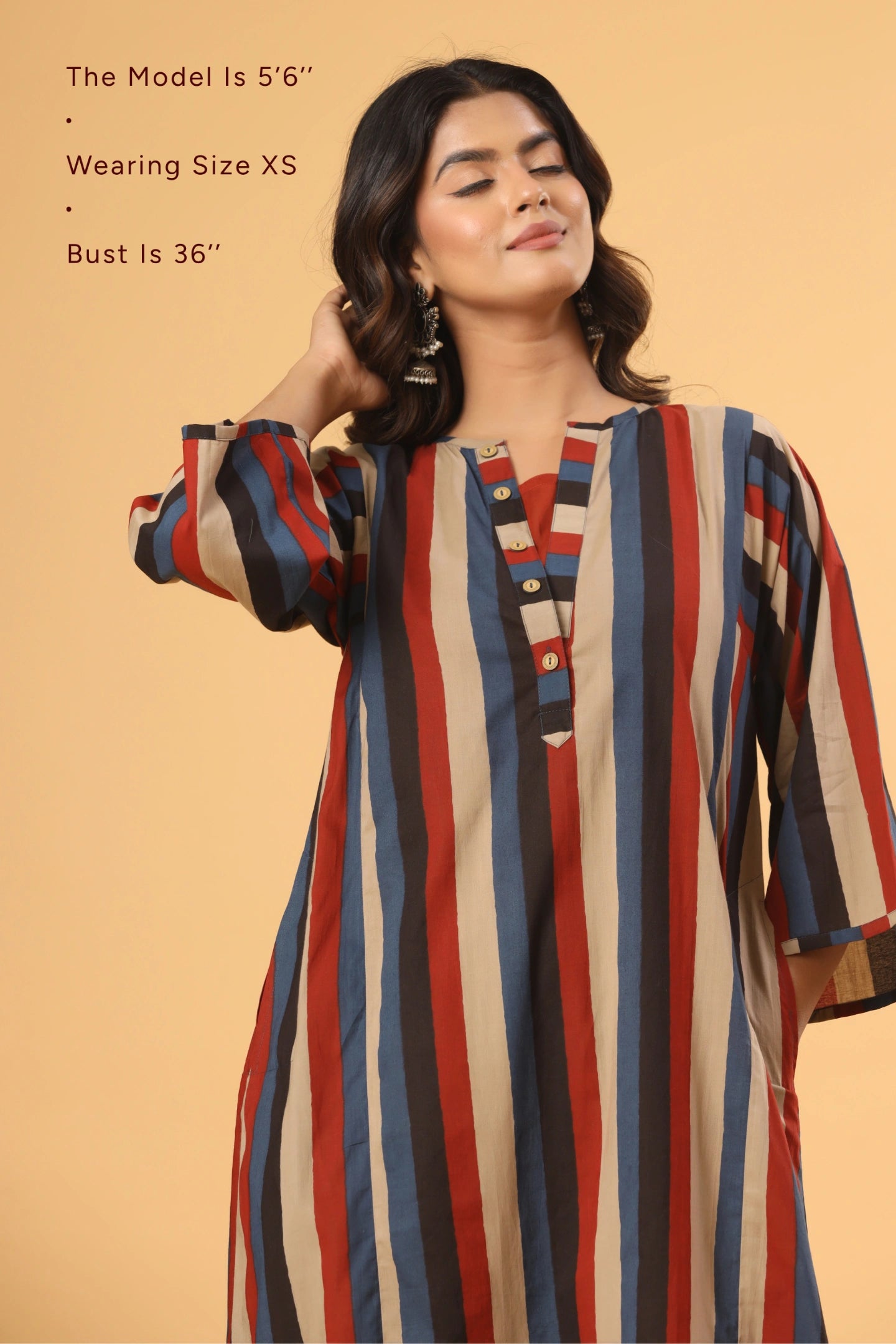 Aarini Striped A-Line Kurta (Pants included)