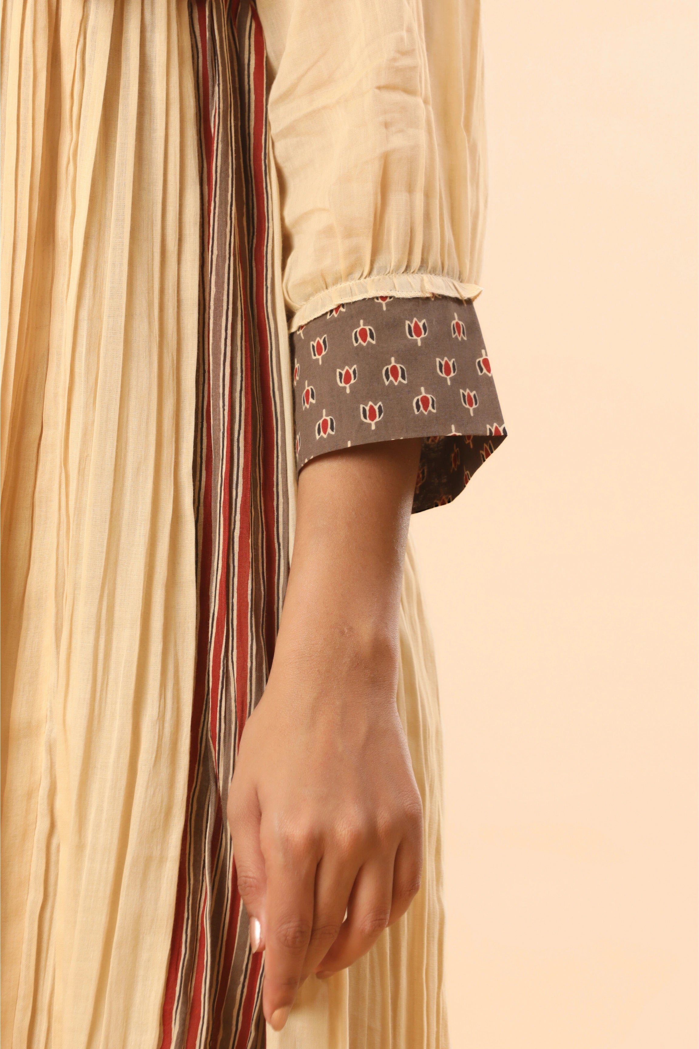 Viraasat Panelled Pleated Kurta (Pants included)