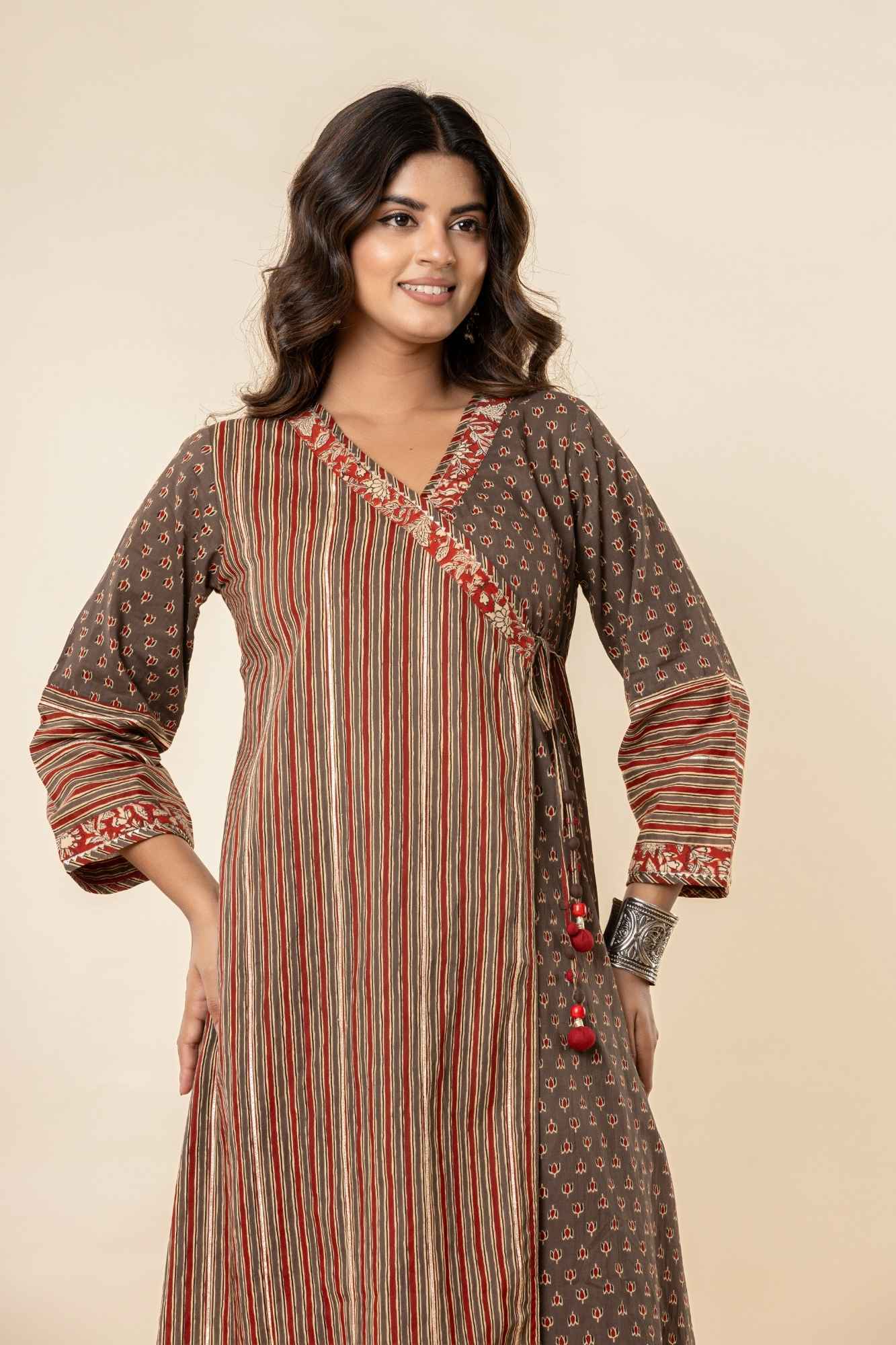 Angrakha Cotton Kurta Set