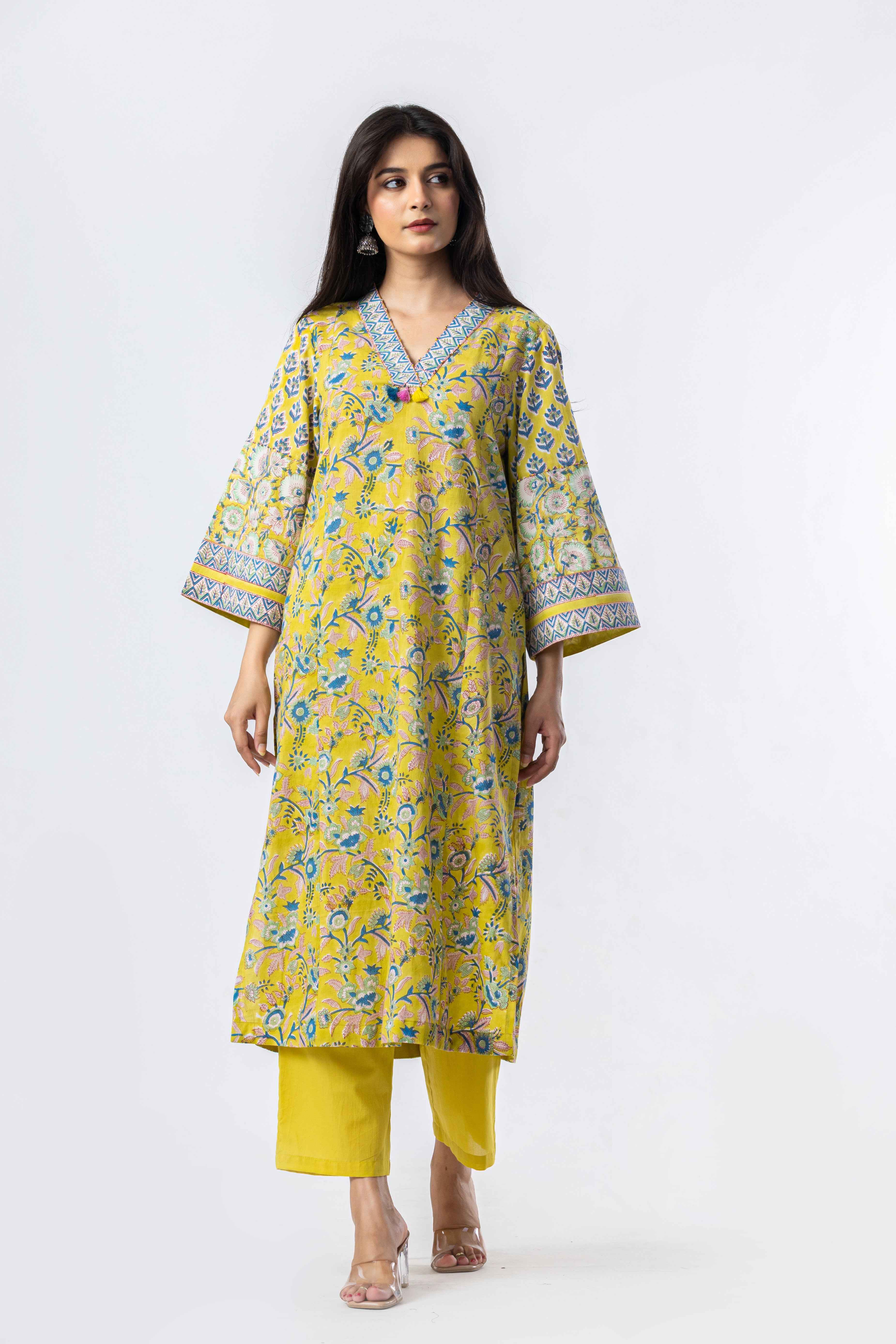 Meadow Bloom Hand Block Print Kurta Set (Copy)