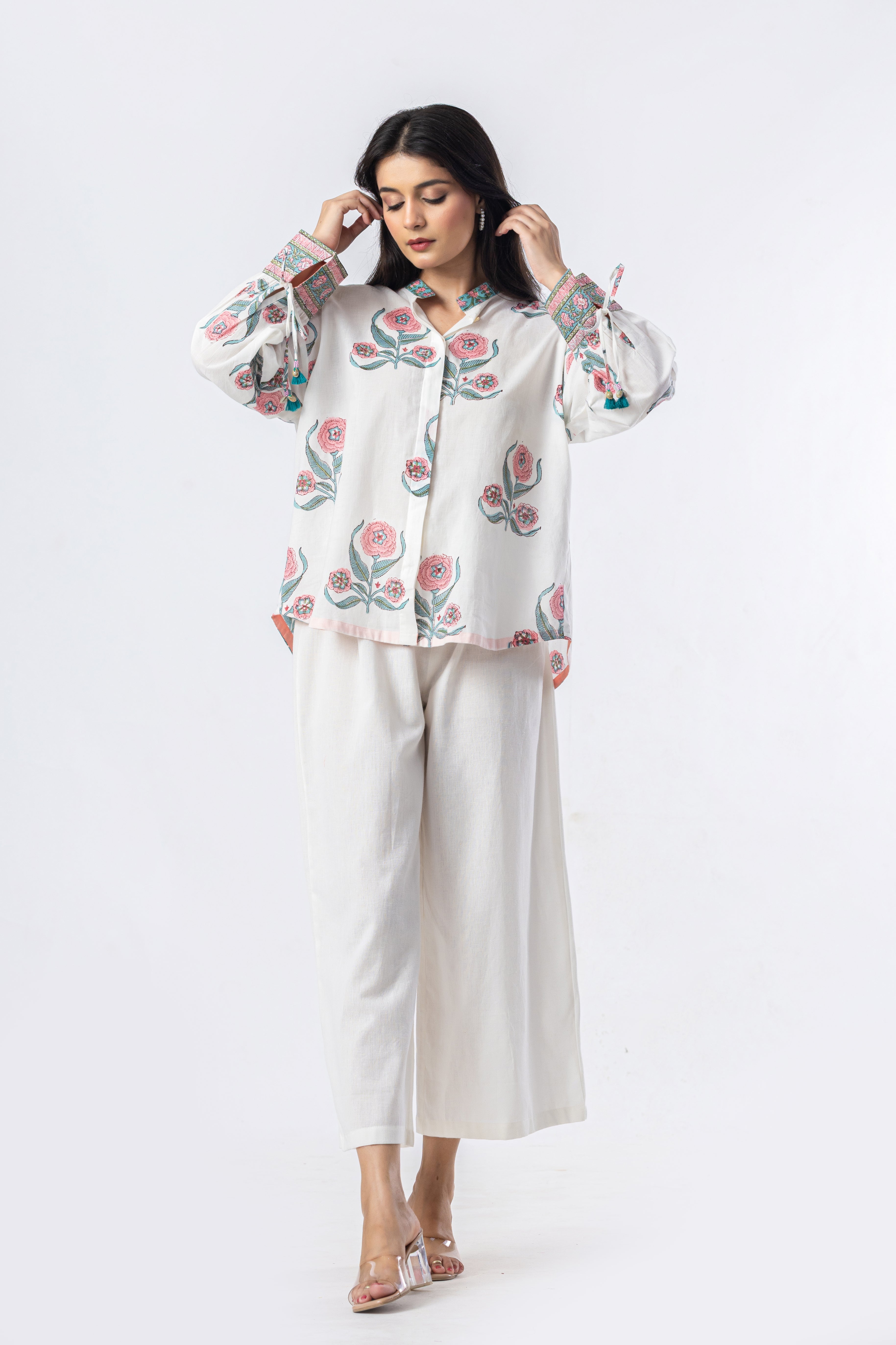Blush Bloom Hand Block Print Top