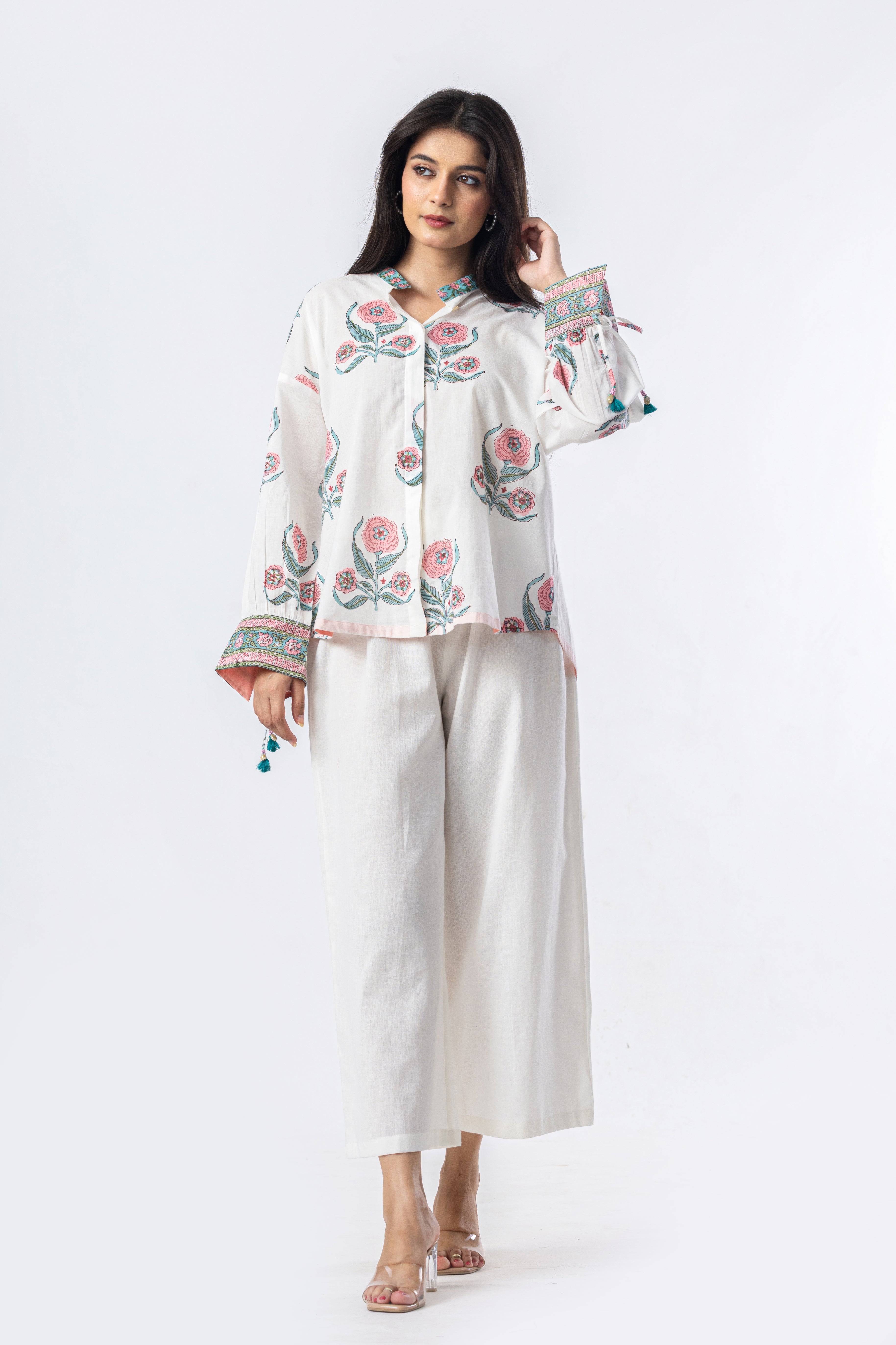 Blush Bloom Hand Block Print Top
