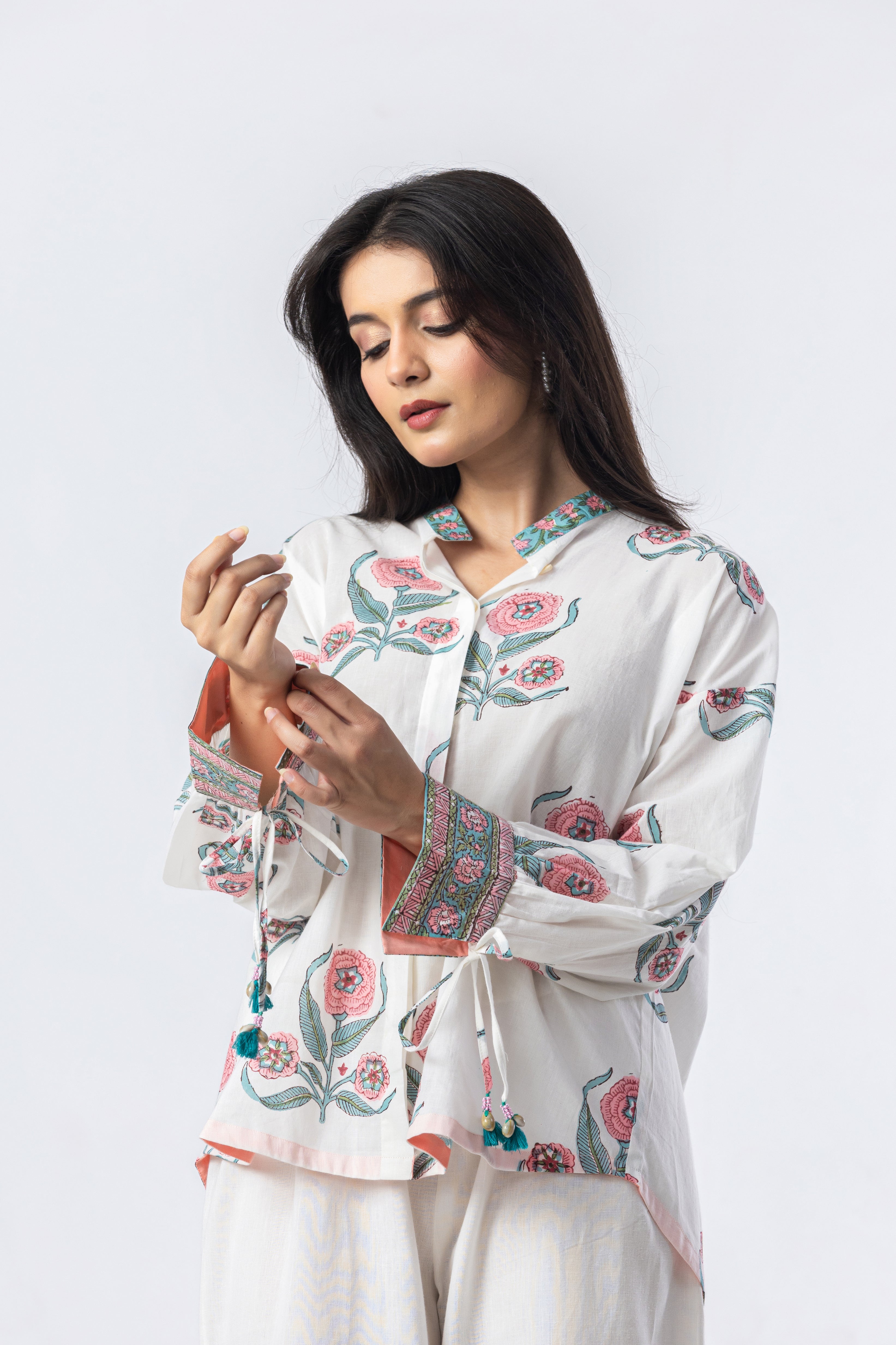 Blush Bloom Hand Block Print Top