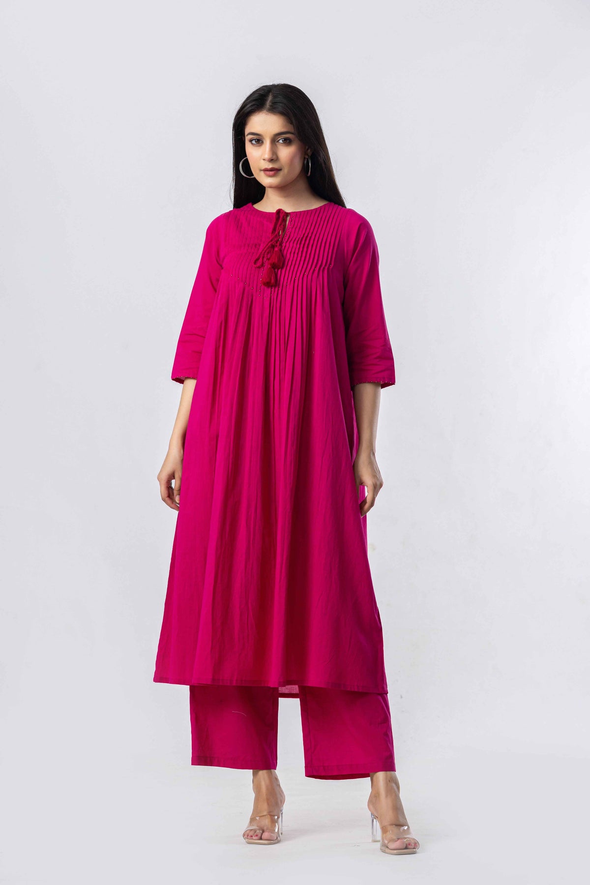 Fuchsia Pintuck Co-ord Set