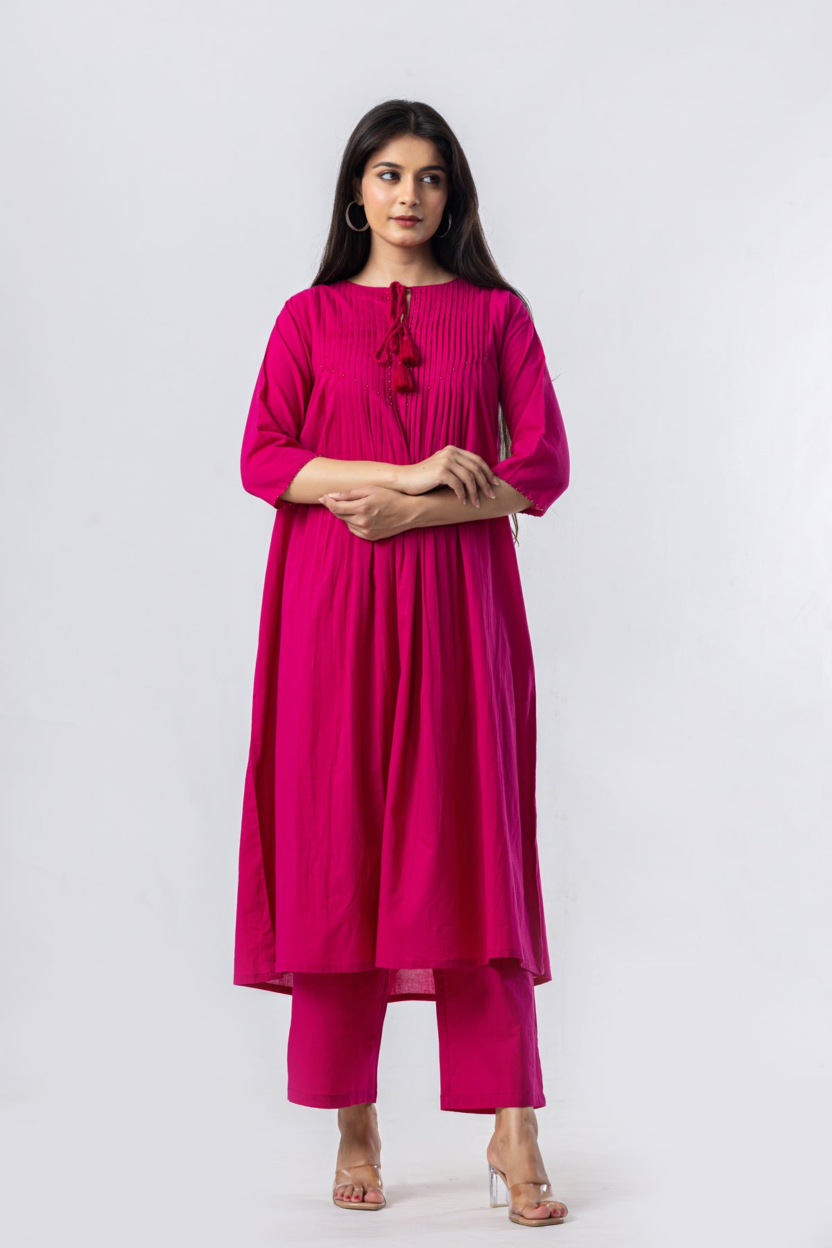 Fuchsia Pintuck Co-ord Set