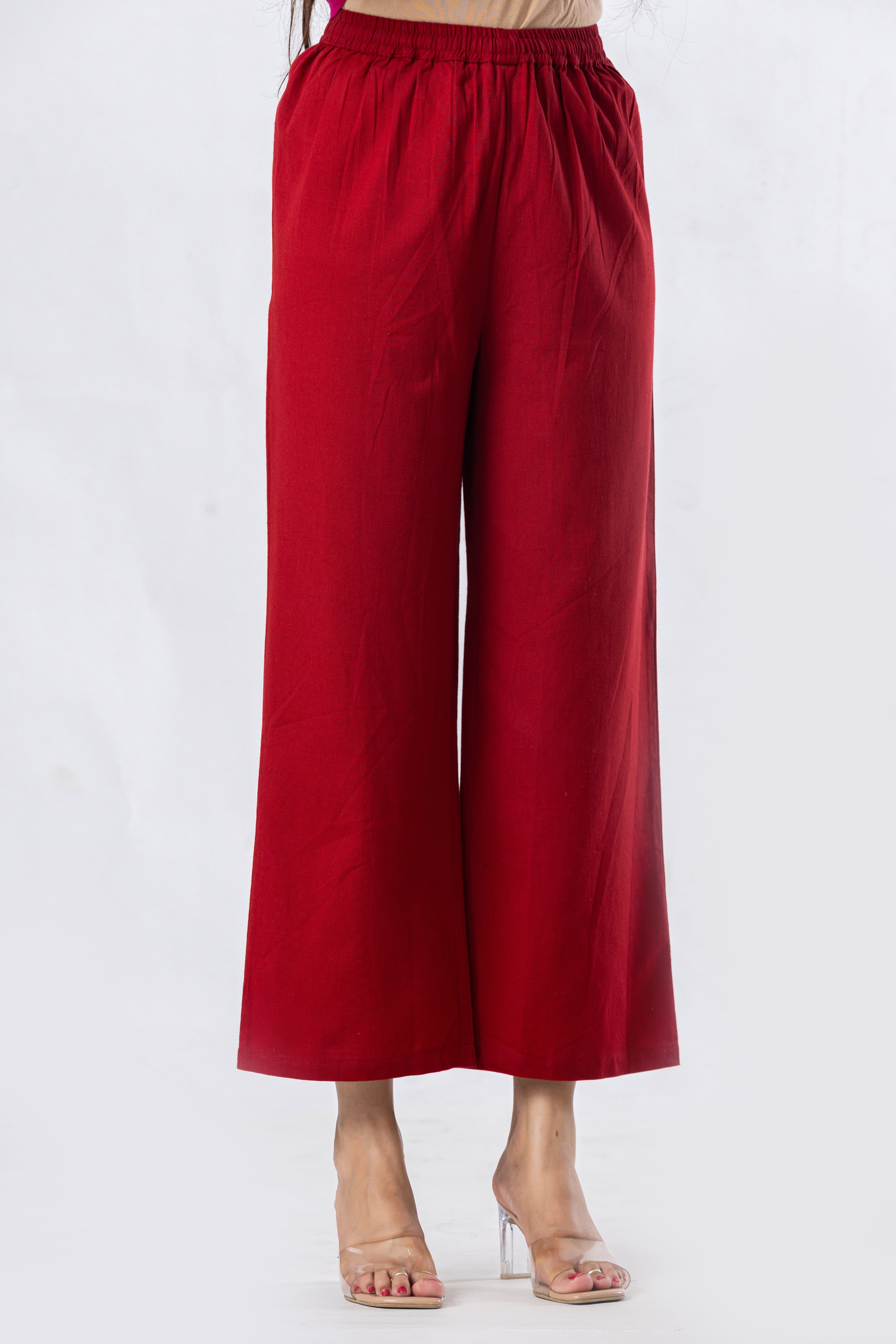 Crimson Pintuck Yoke Co-ord Set (Bottoms Included)