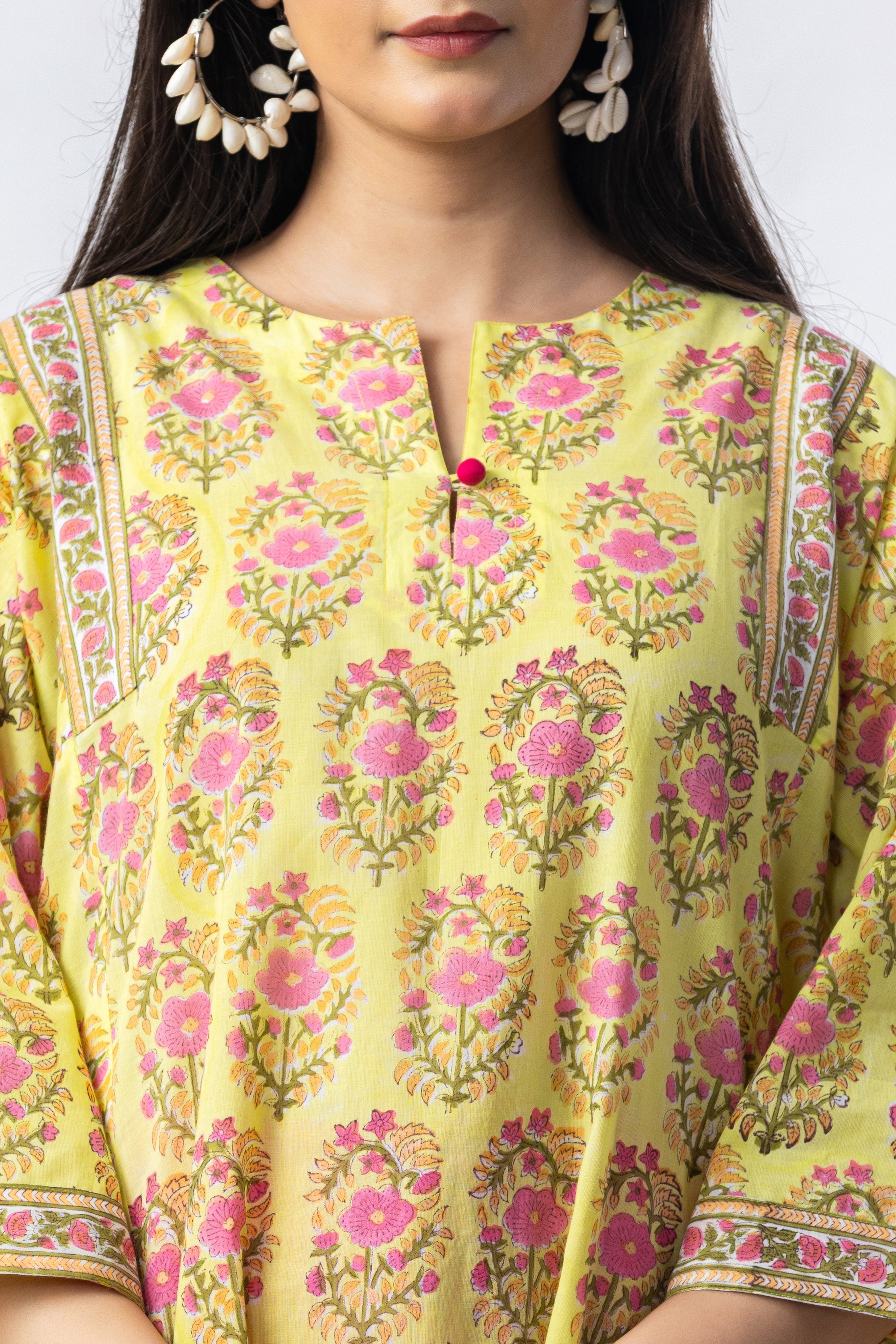 Bloom Hand Block Print Kurta (Salwar Optional)