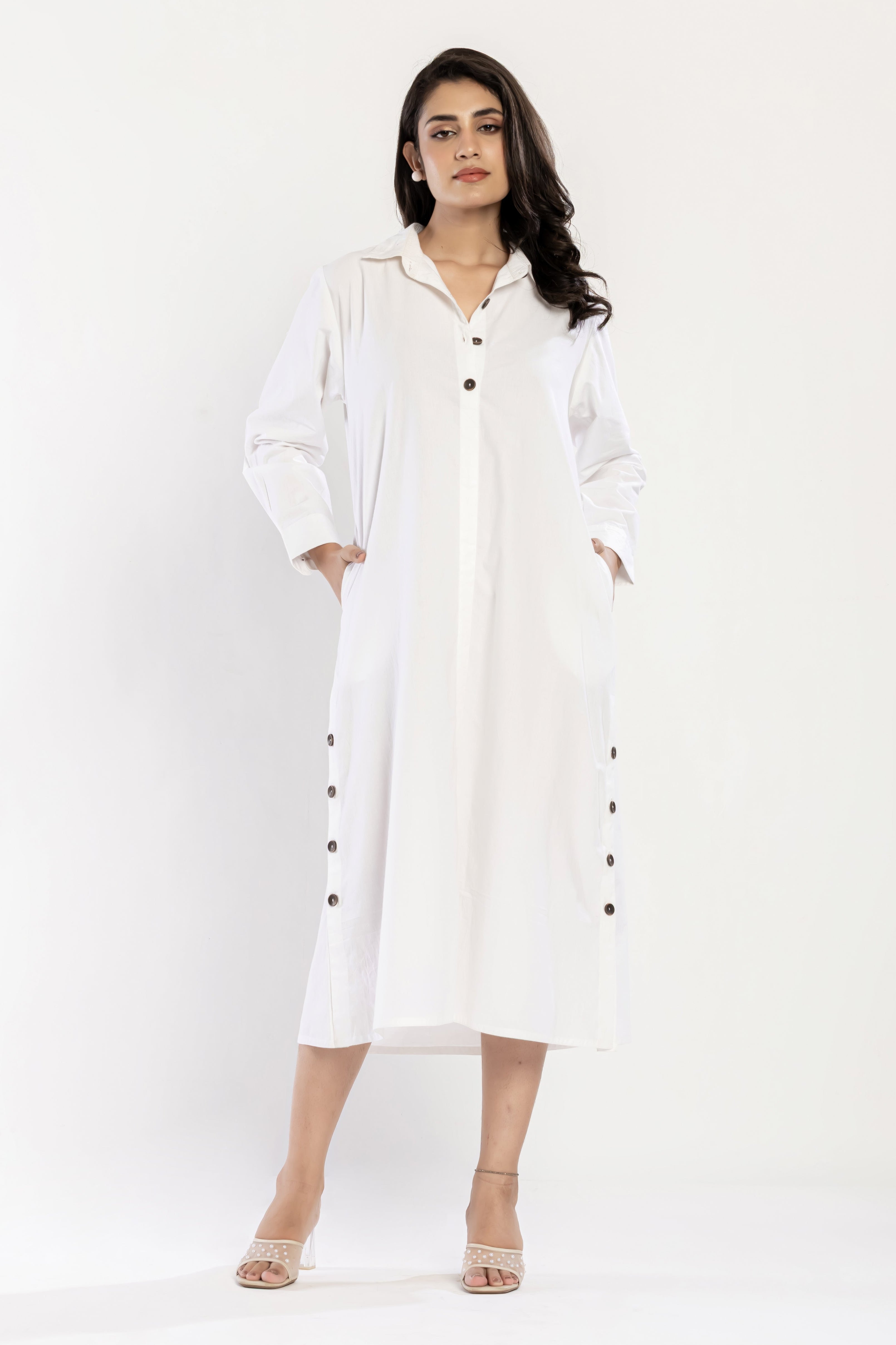 Cotton Poplin Shirt Dress