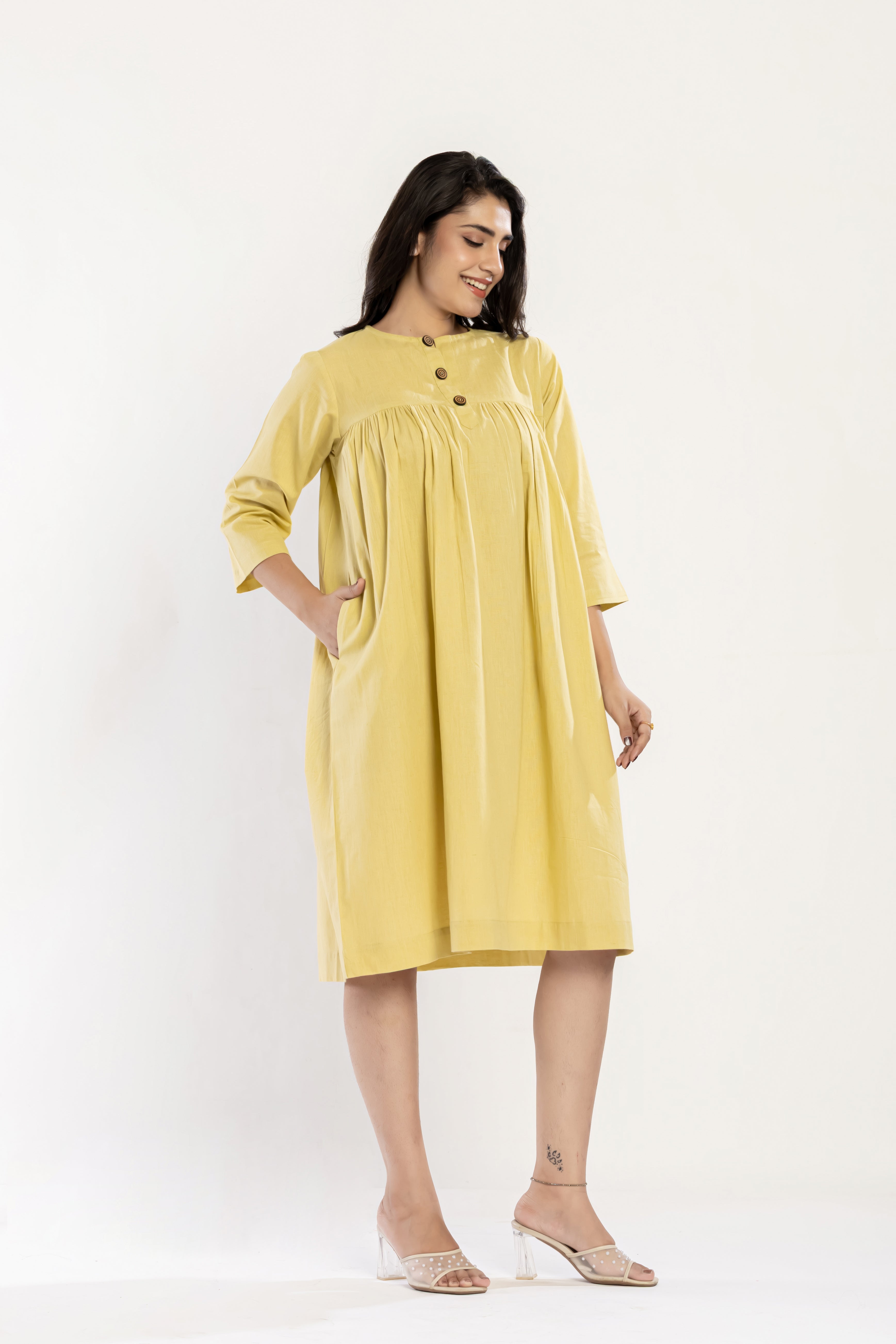 Cotton Flex Gather Dress