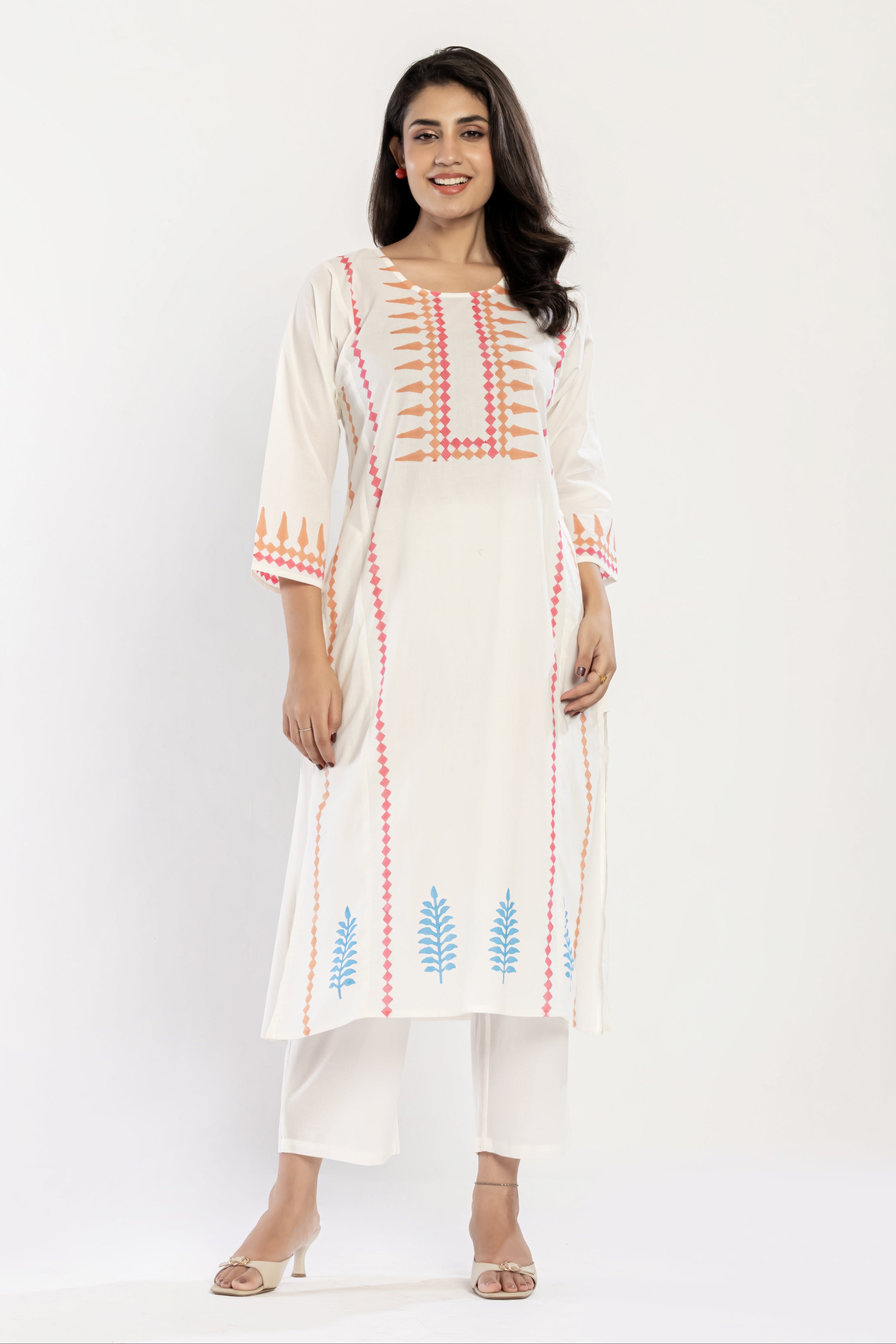 Placement Print Cotton Kurti