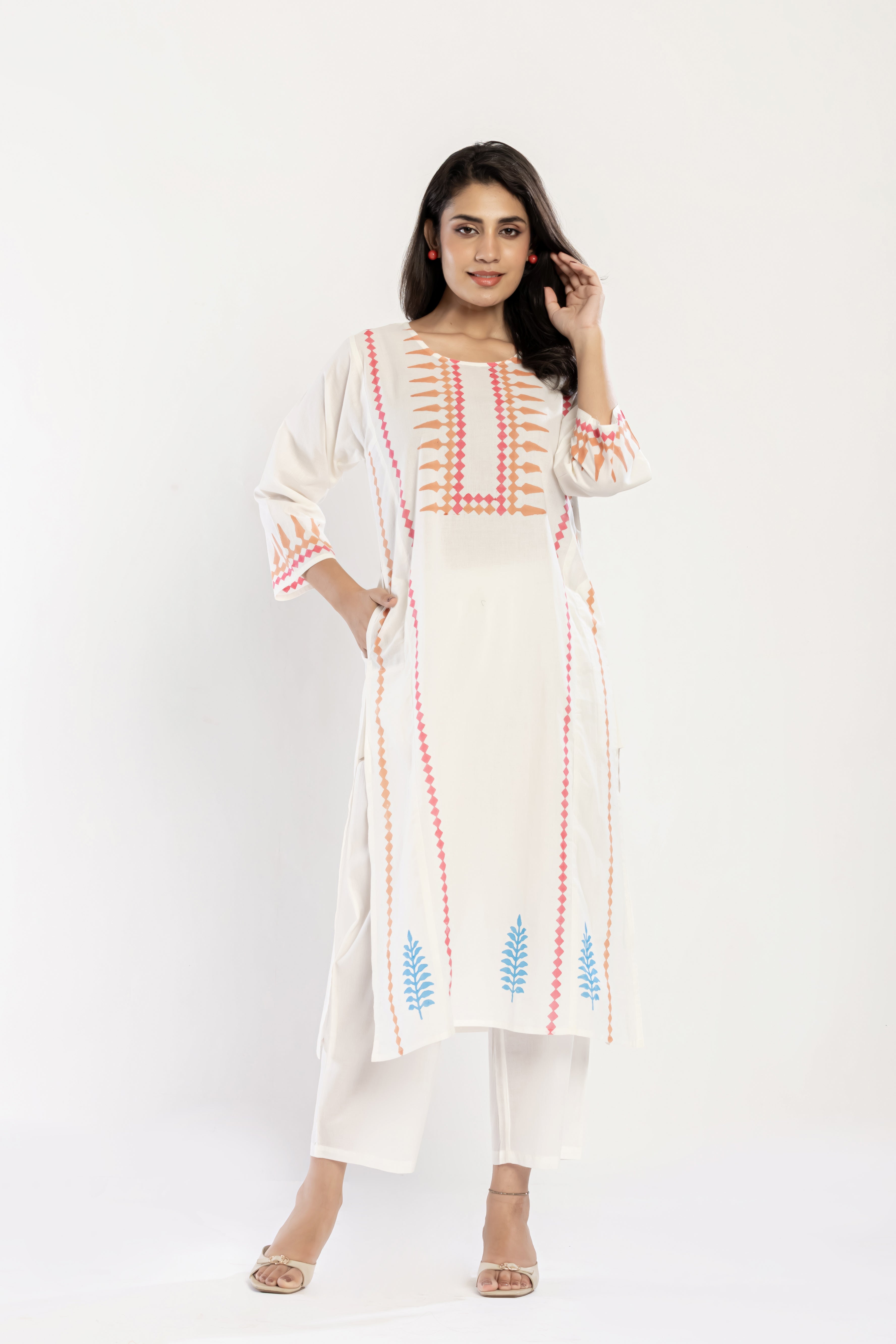 Placement Print Cotton Kurti