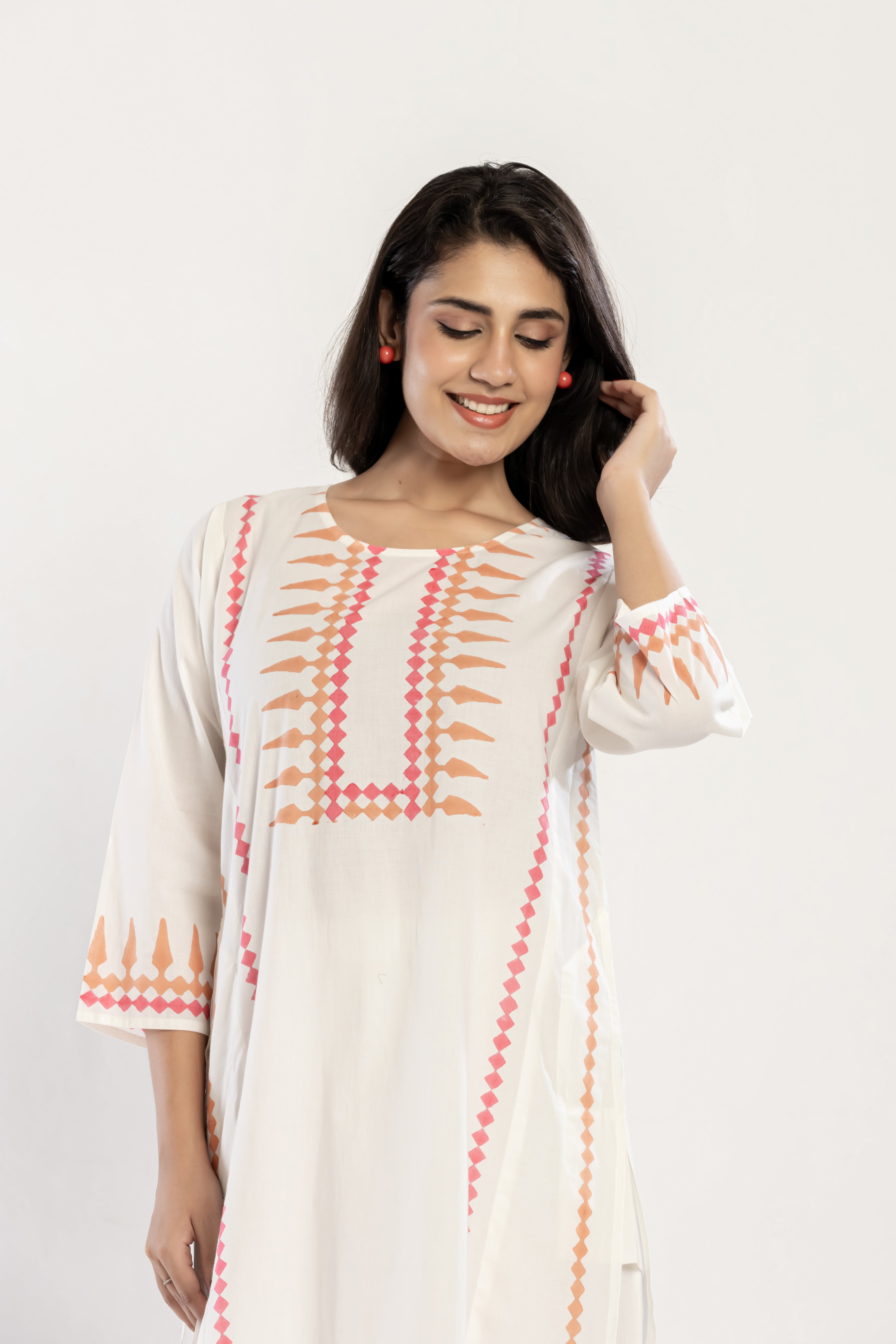 Placement Print Cotton Kurti