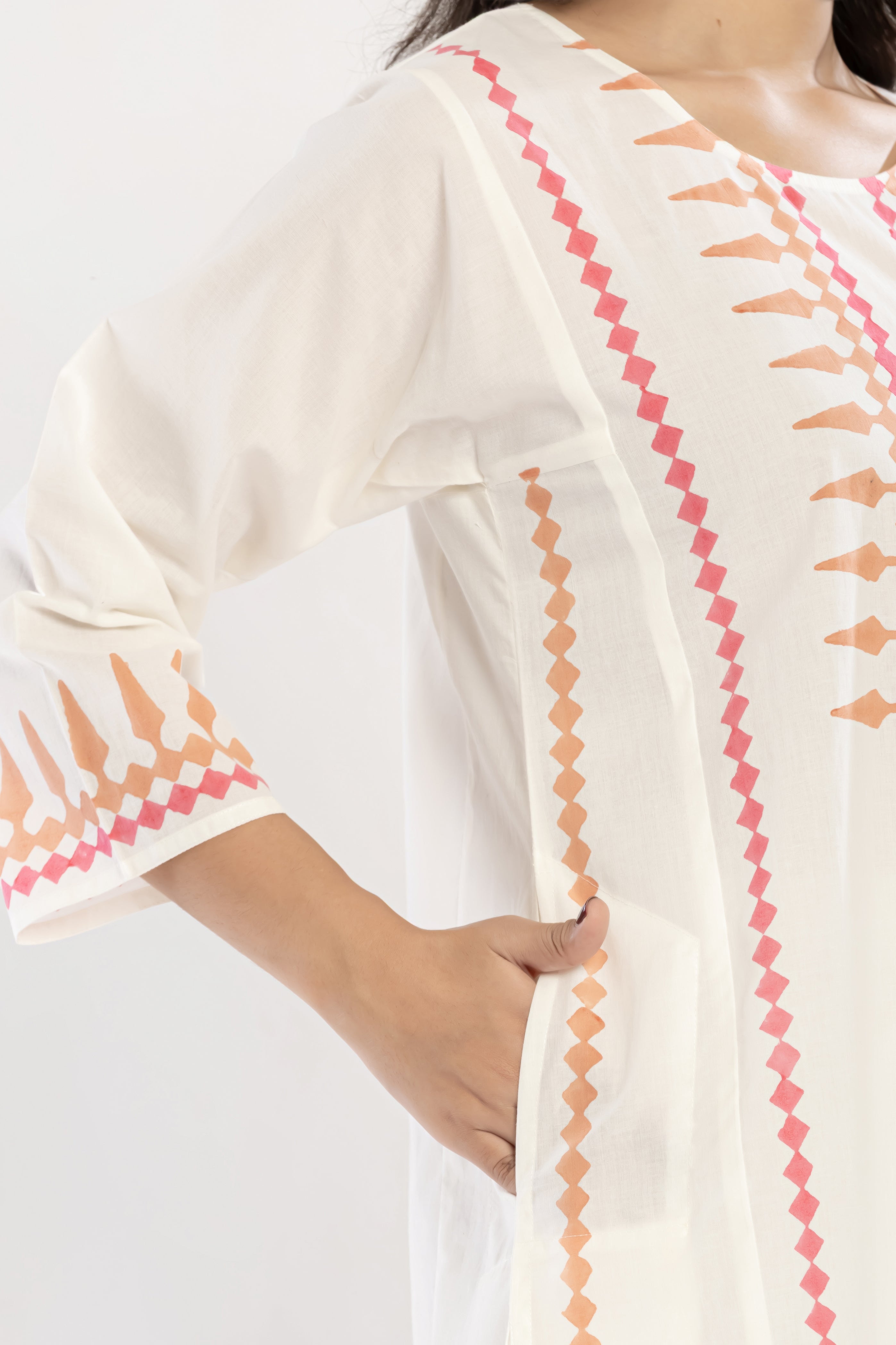 Placement Print Cotton Kurti