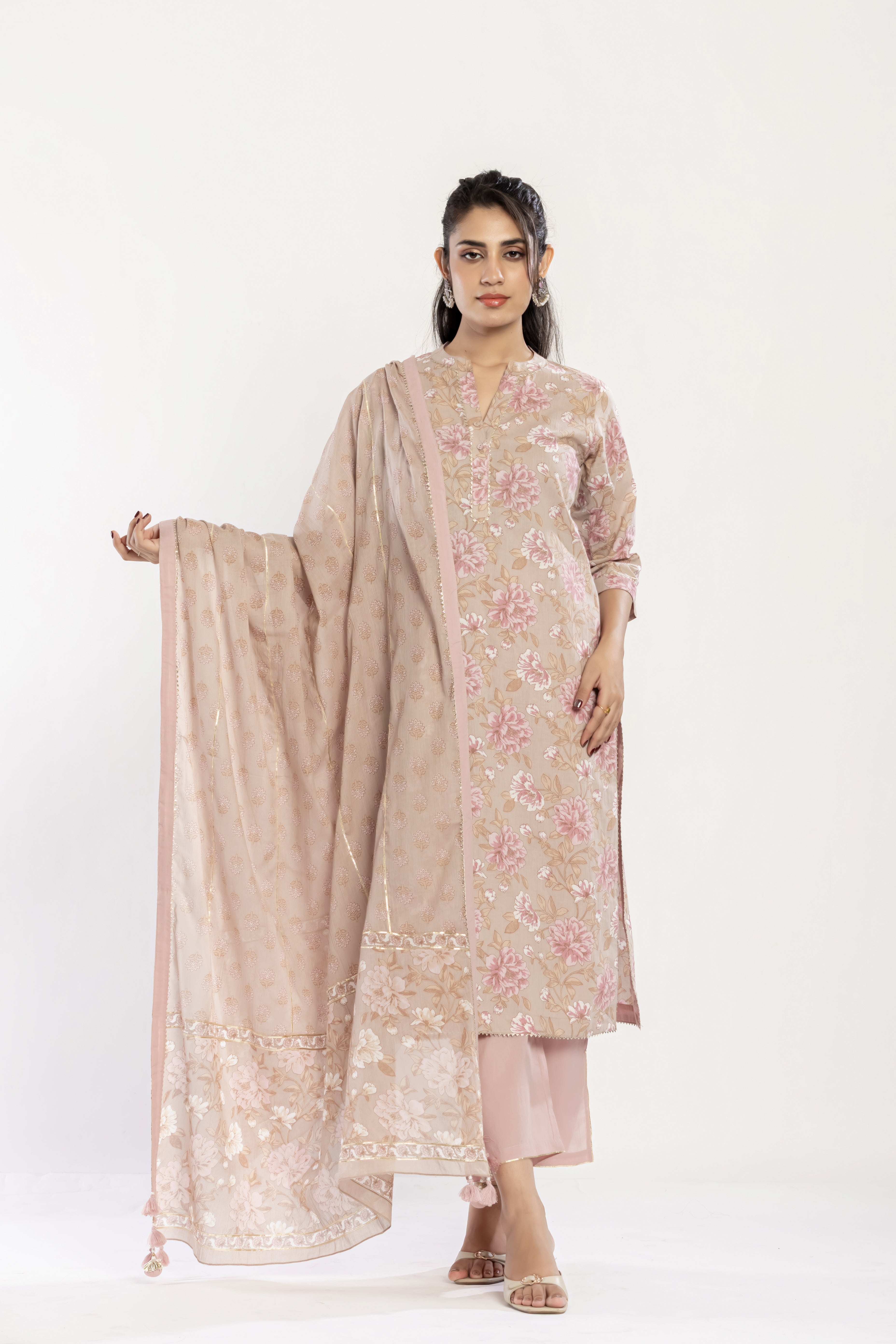 Gota Lace Cotton Kurti Set