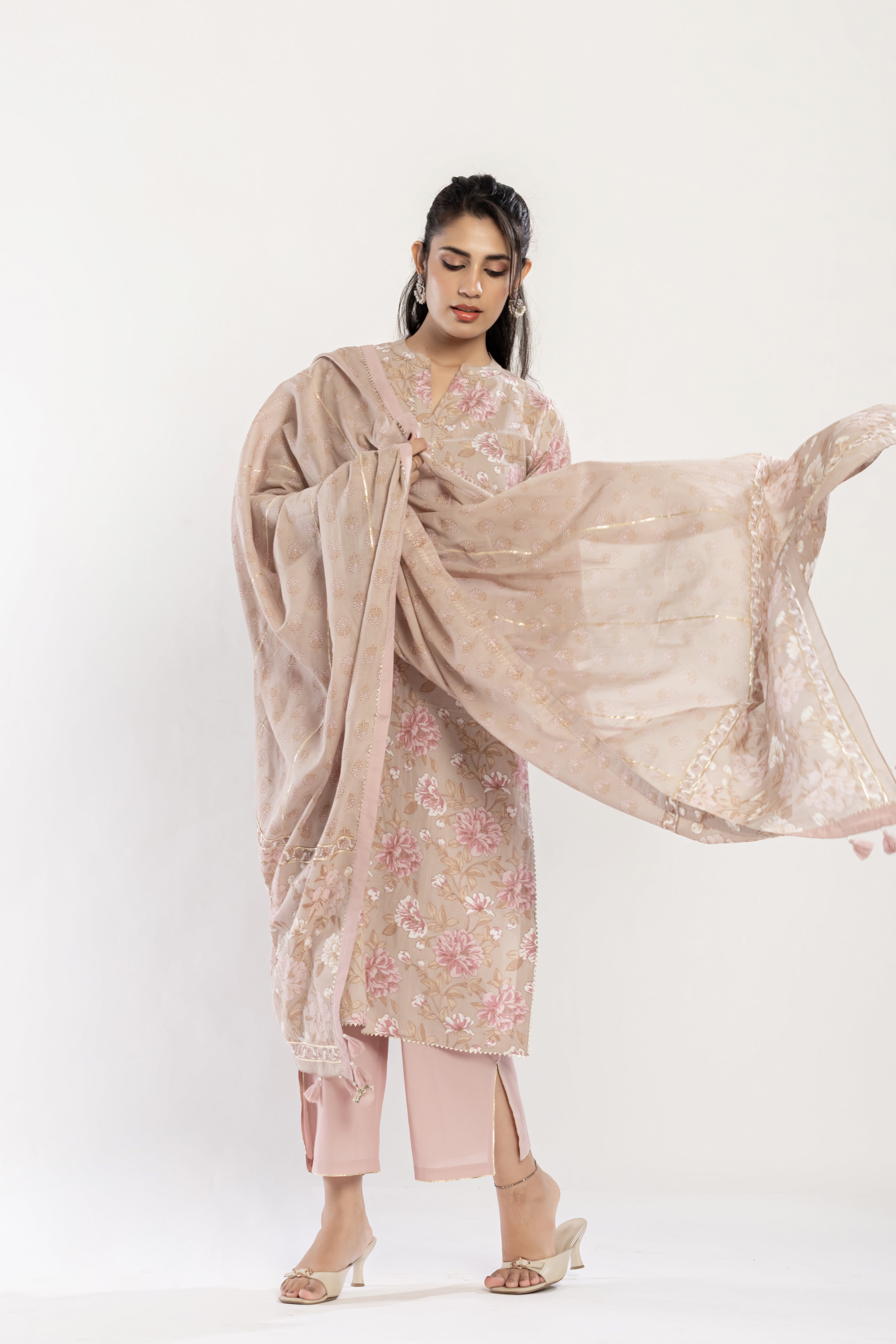 Gota Lace Cotton Kurti Set