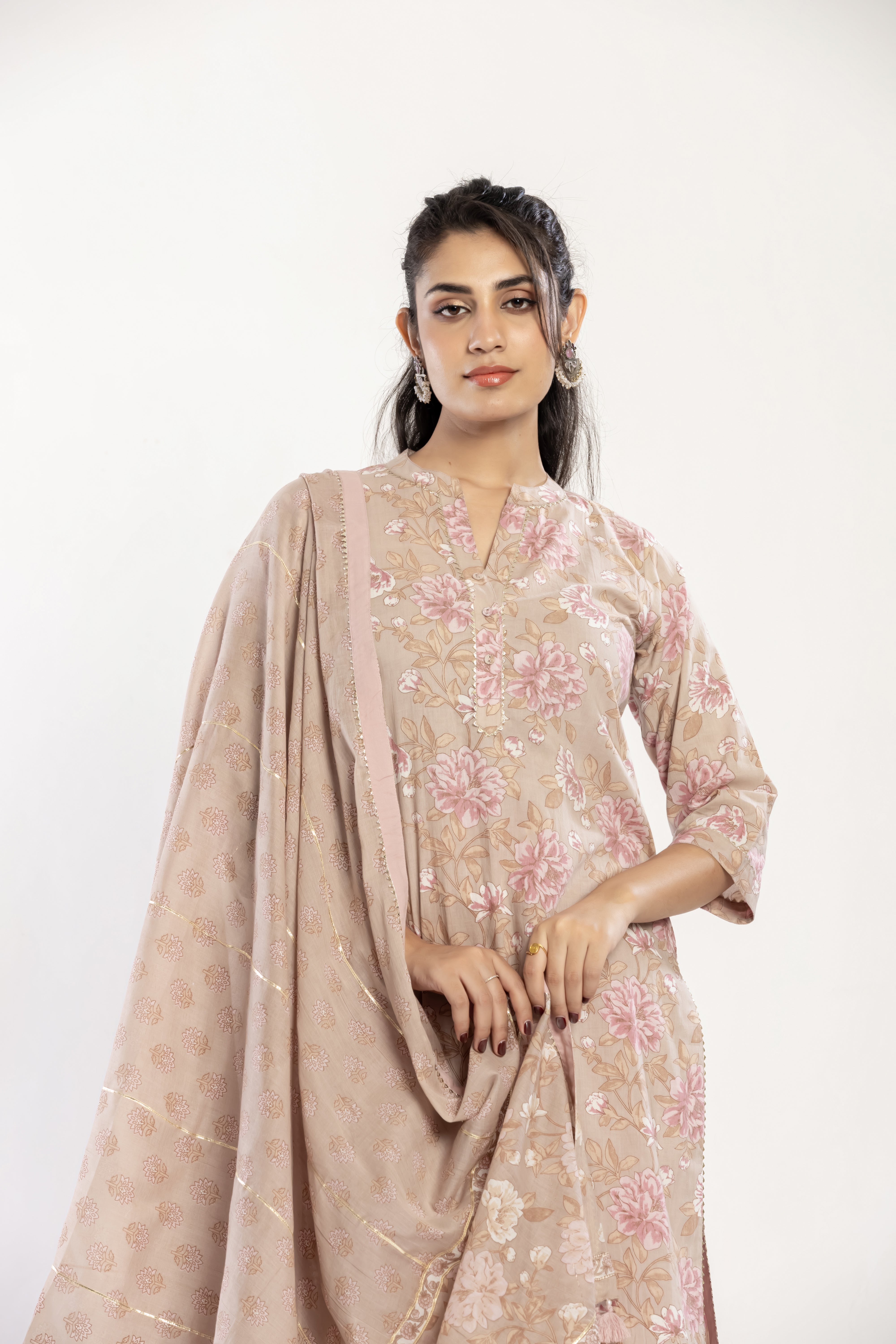 Gota Lace Cotton Kurti Set