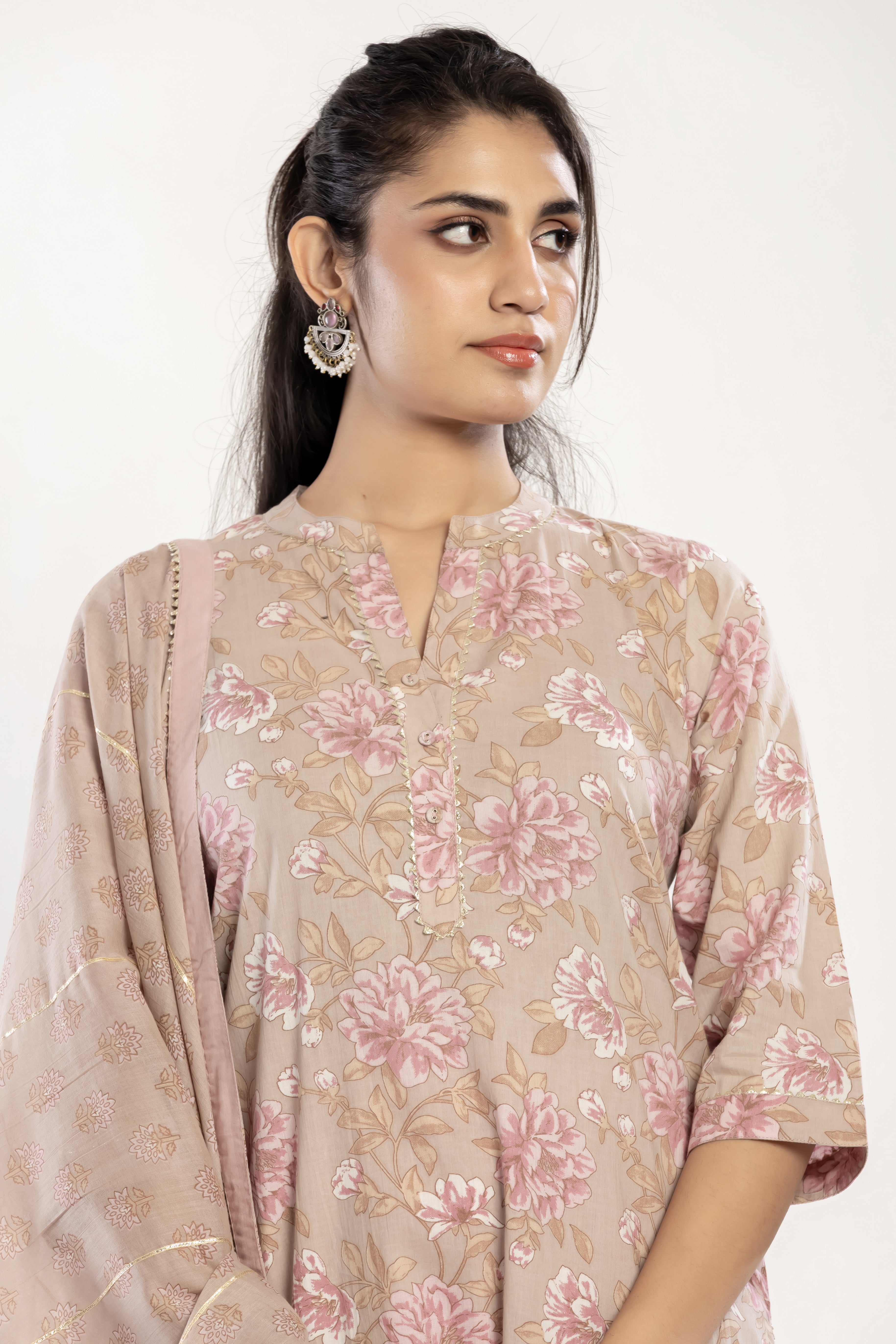 Gota Lace Cotton Kurti Set