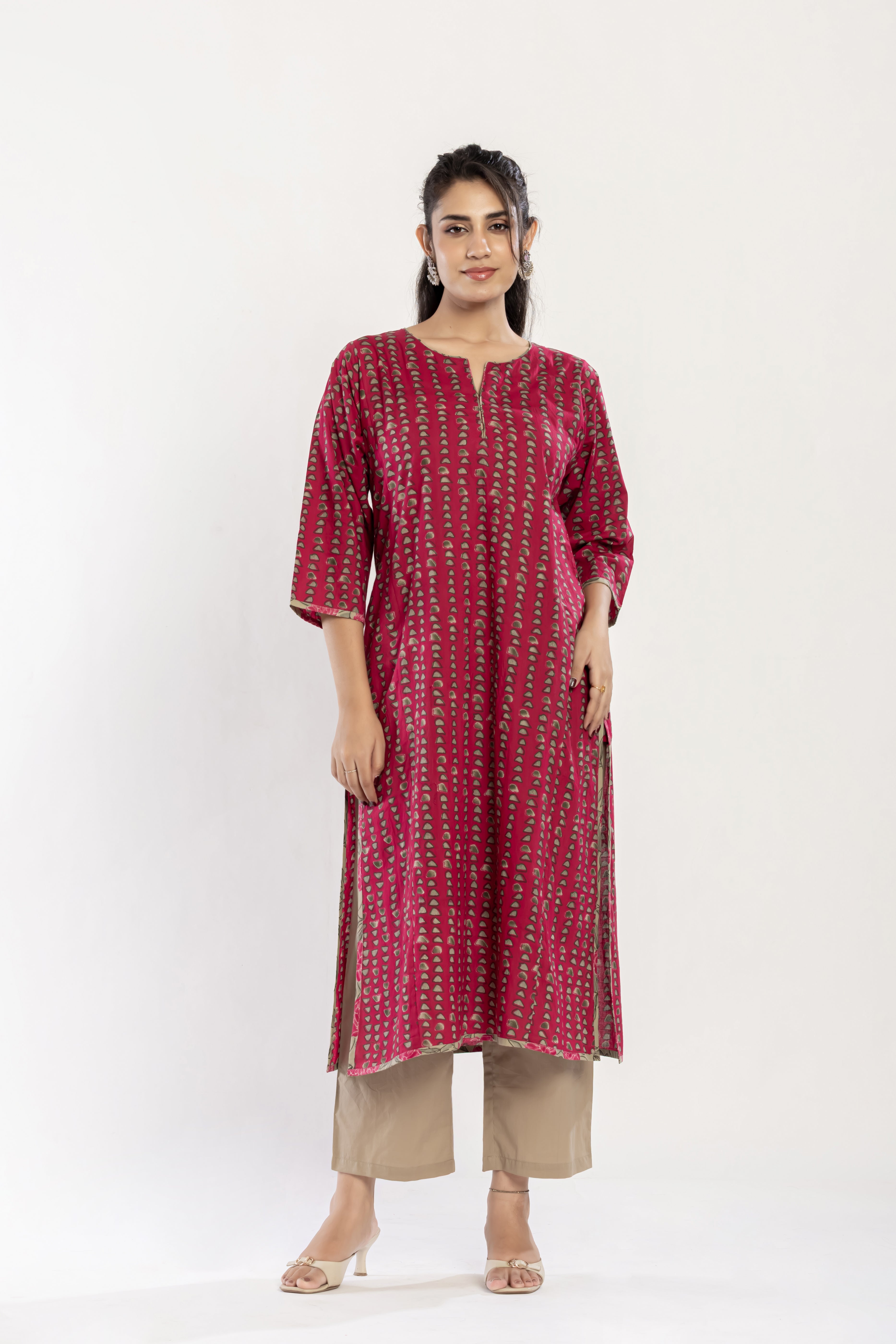 Printed Cotton Kurti Set