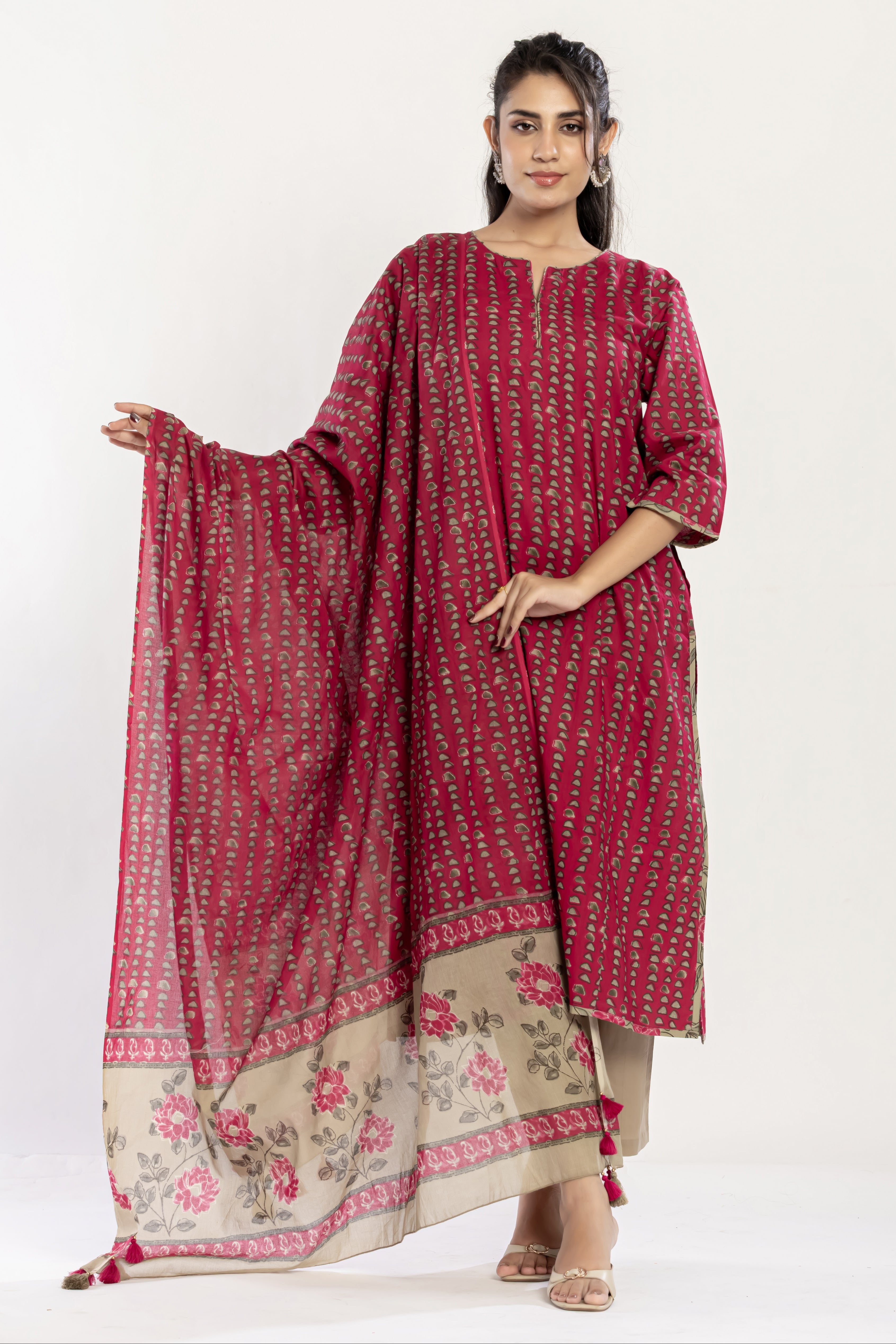 Printed Cotton Kurti Set