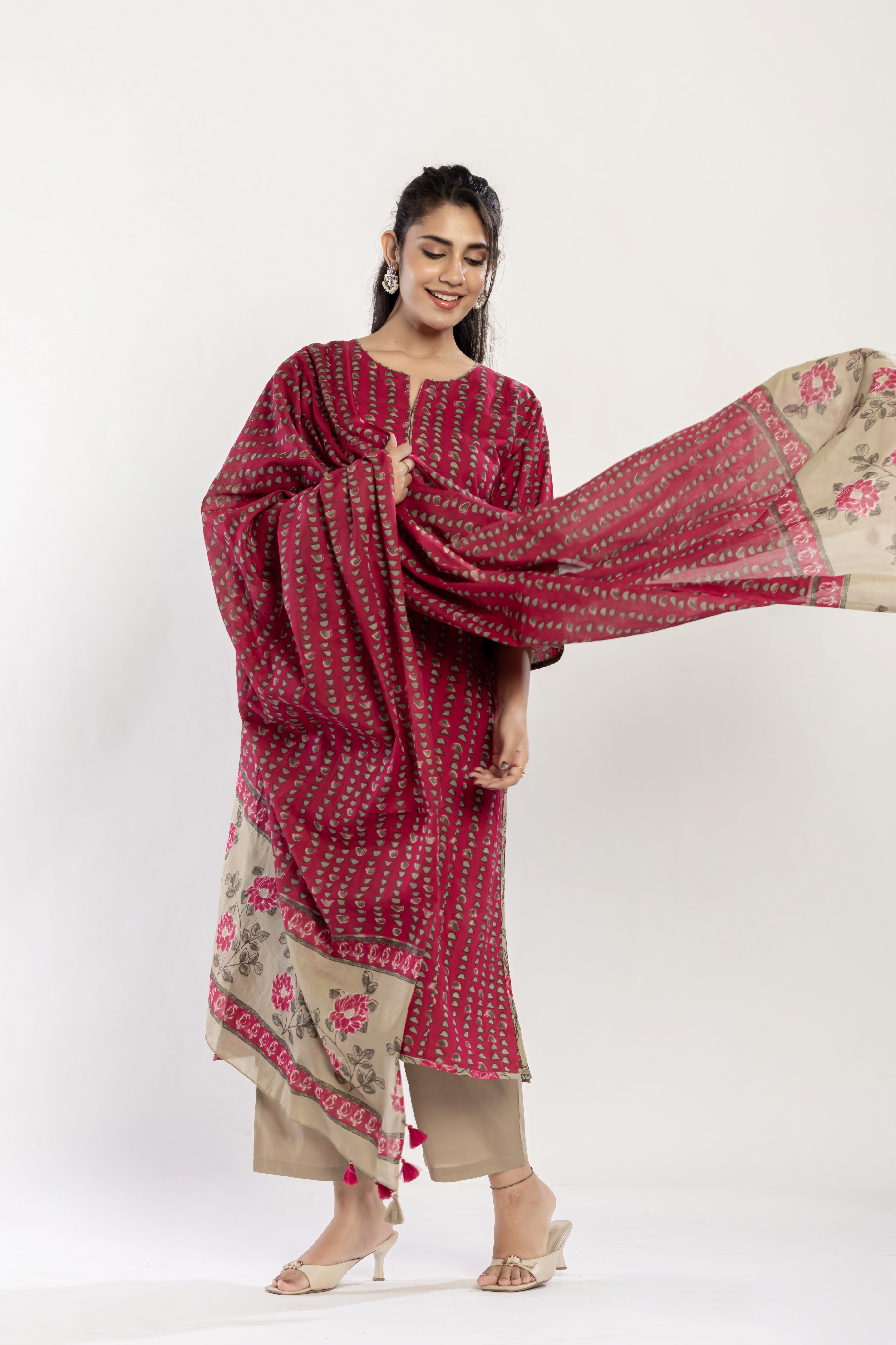 Printed Cotton Kurti Set