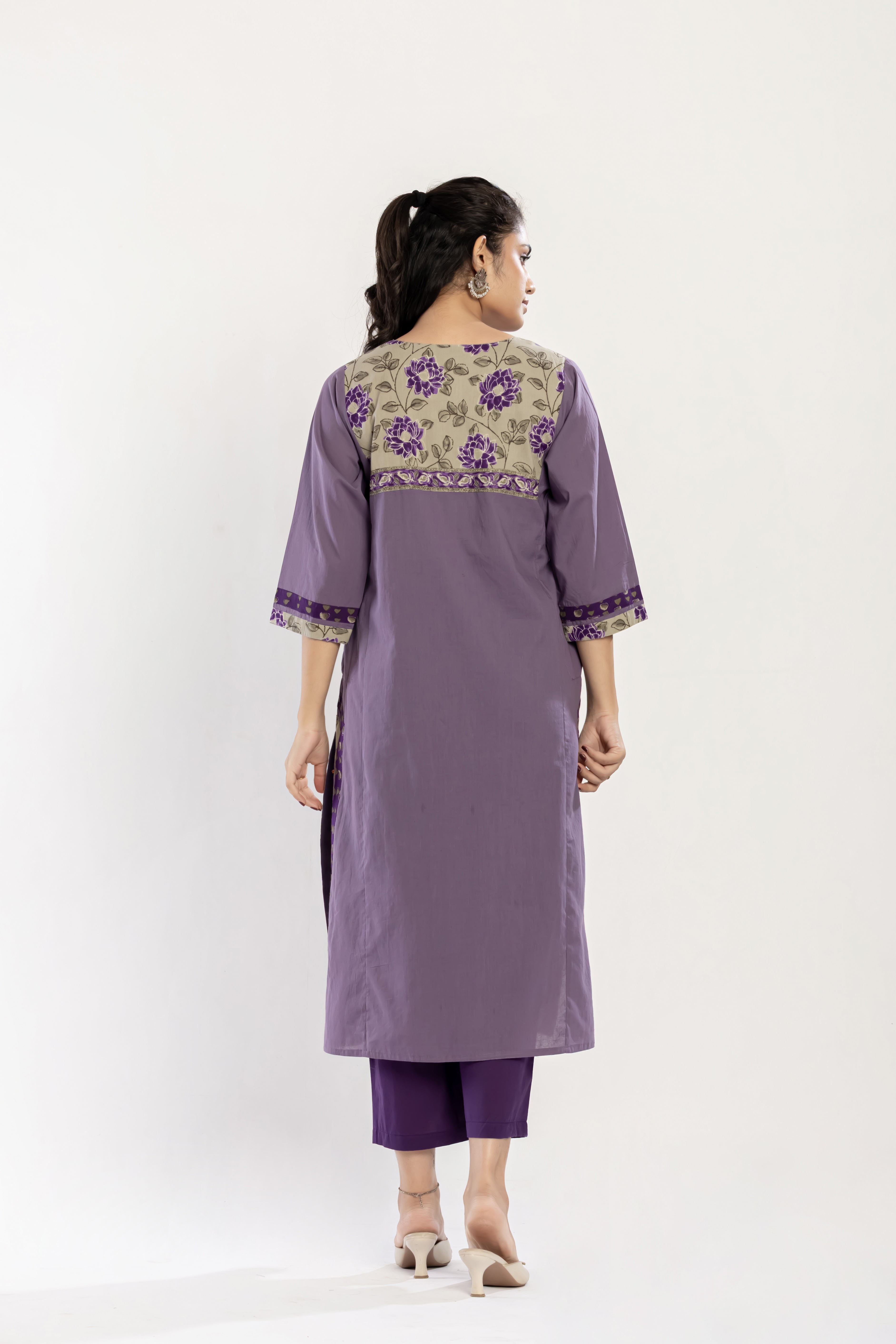 Printed Cotton Kurti (Set of 3) (Pants and dupatta included)