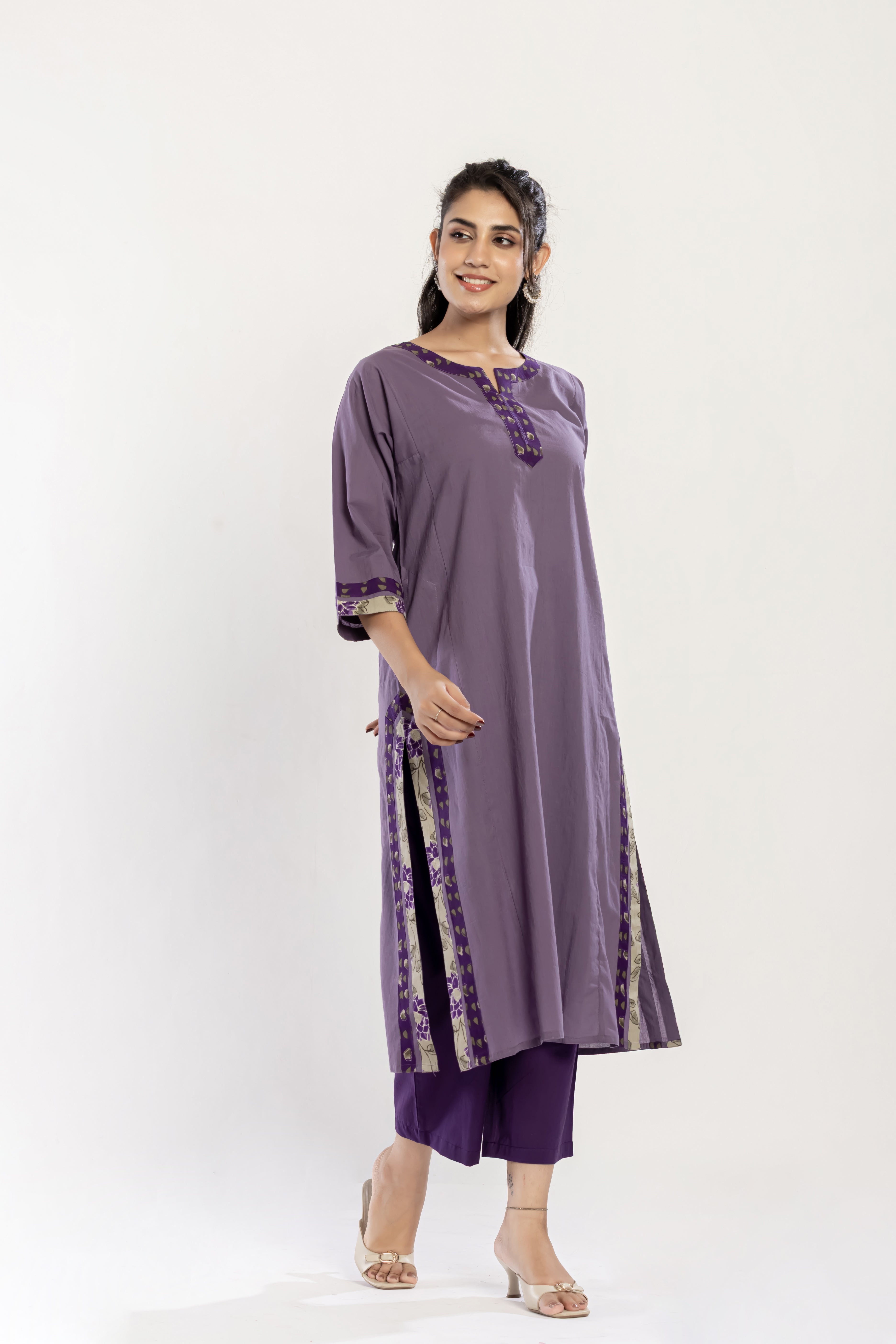 Printed Cotton Kurti (Set of 3) (Pants and dupatta included)