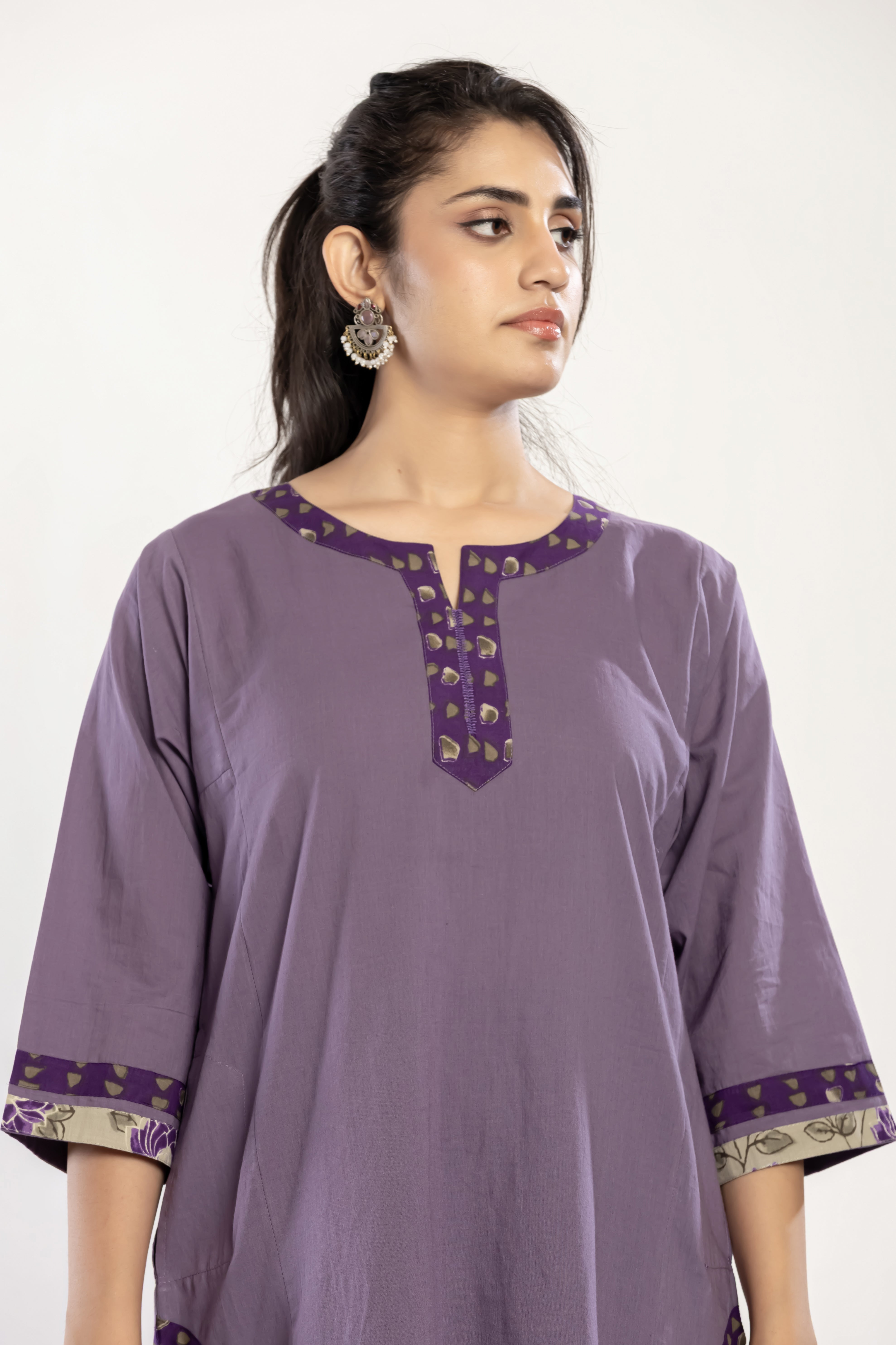 Printed Cotton Kurti (Set of 3) (Pants and dupatta included)