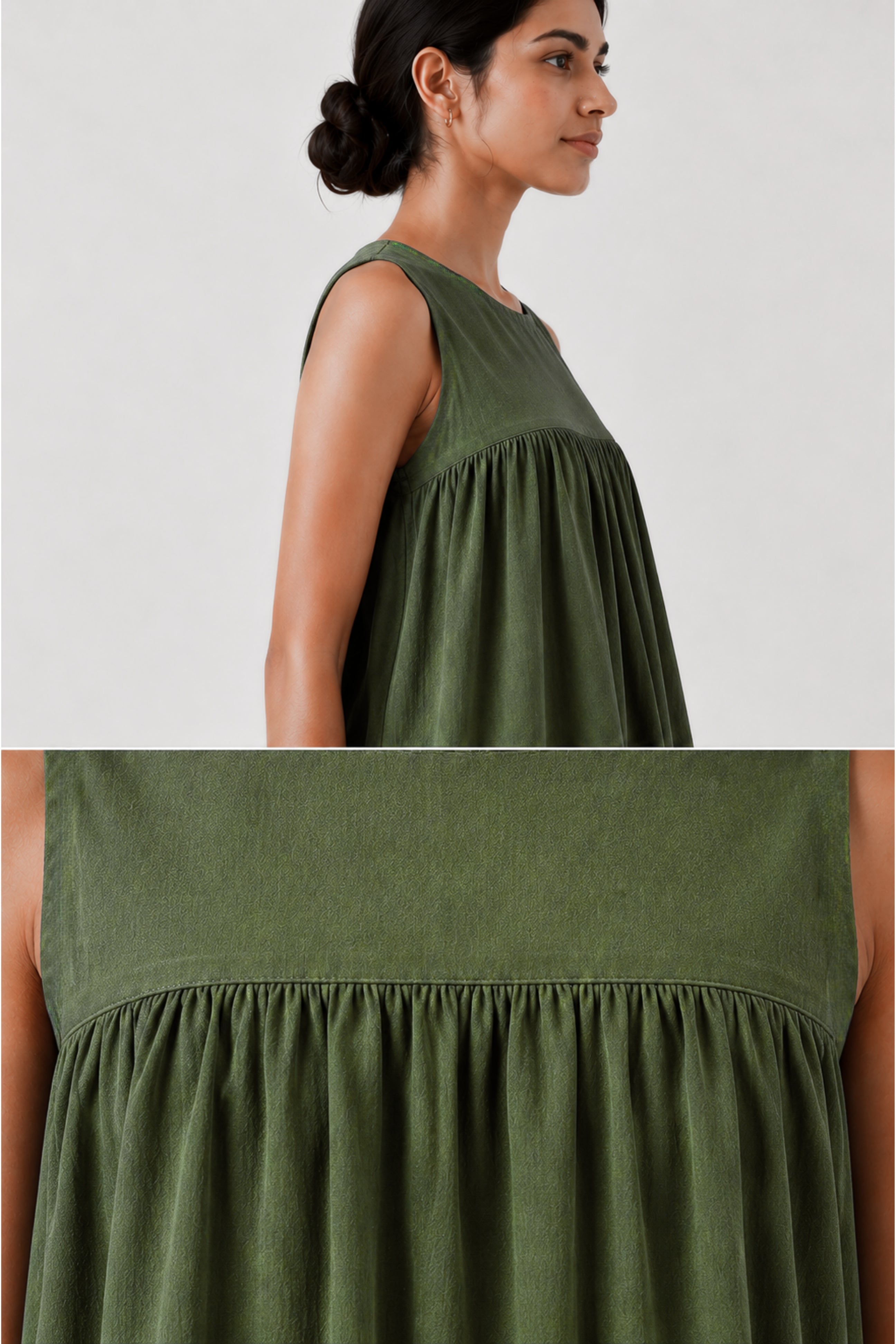Gather Cotton Top (Green)