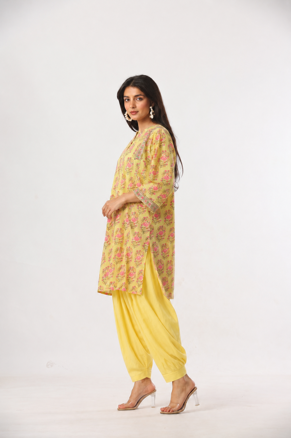 Bloom Hand Block Print Kurta (Salwar Optional)