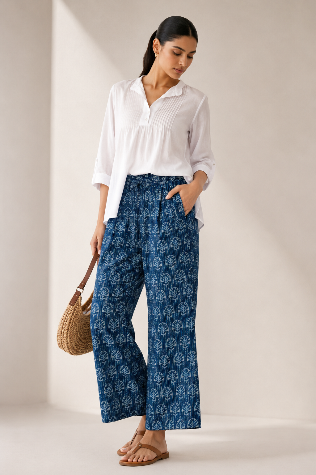 Printed Cotton Pants