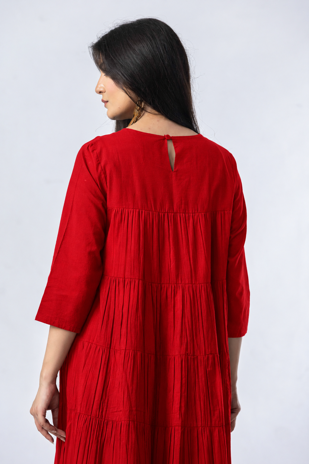 Tiered Cotton Dress (with sleeves)