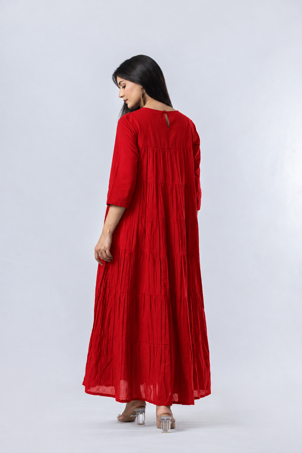 Tiered Cotton Dress (with sleeves)