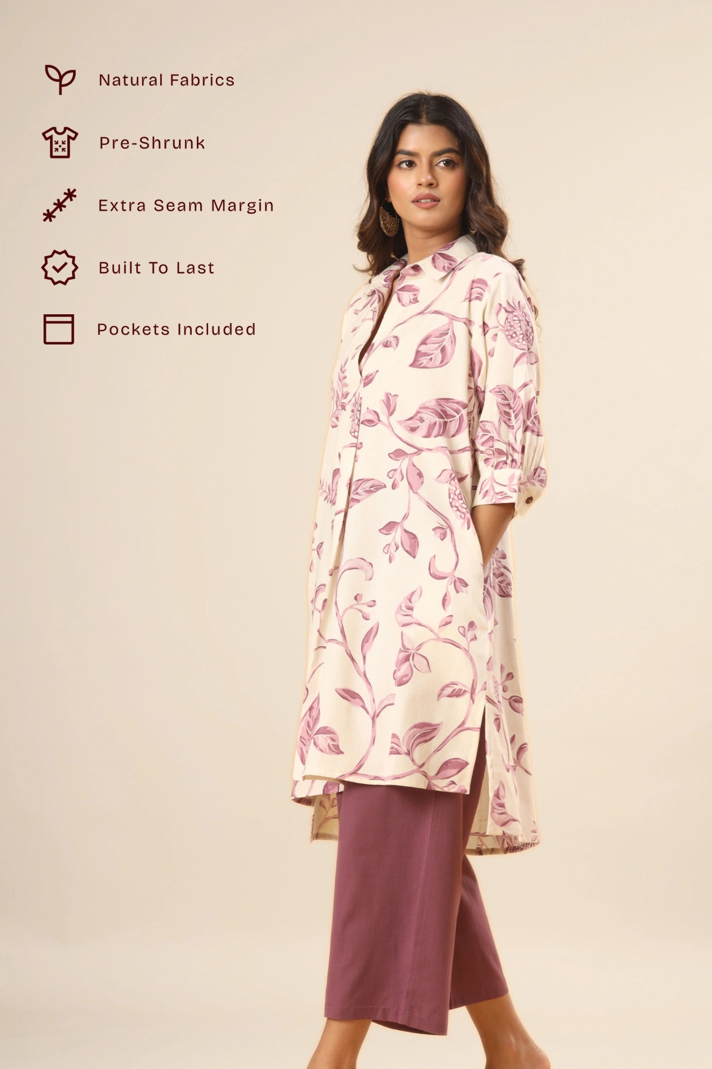 Gulnaar Floral A-Line Kurti (Pants included)